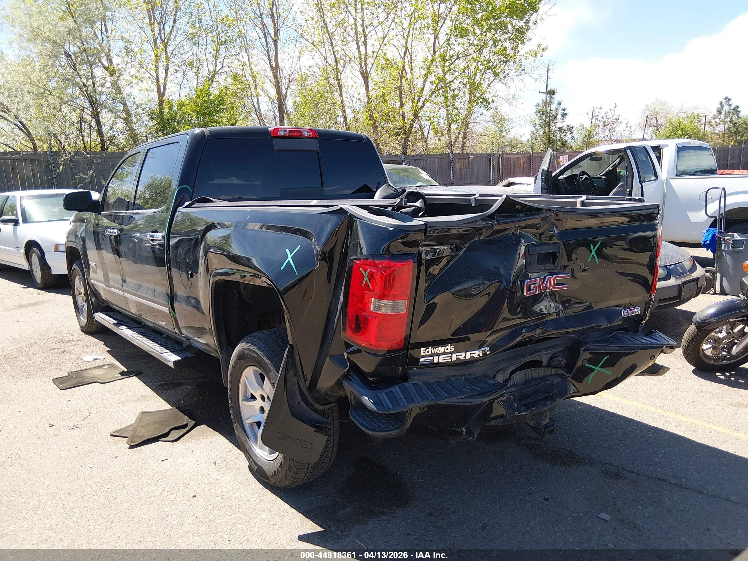 2015 Gmc Sierra 1500 Slt Black vin: 3GTU2VEC5FG145034