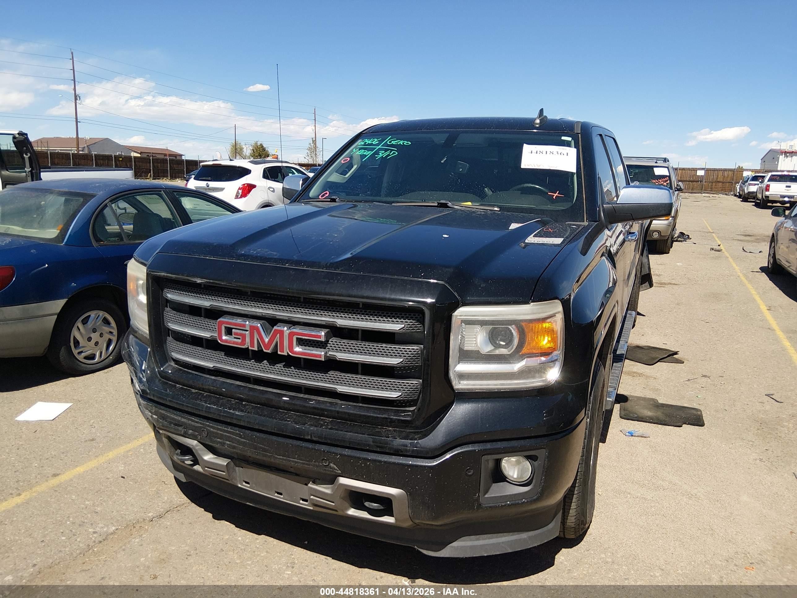 2015 Gmc Sierra 1500 Slt Black vin: 3GTU2VEC5FG145034