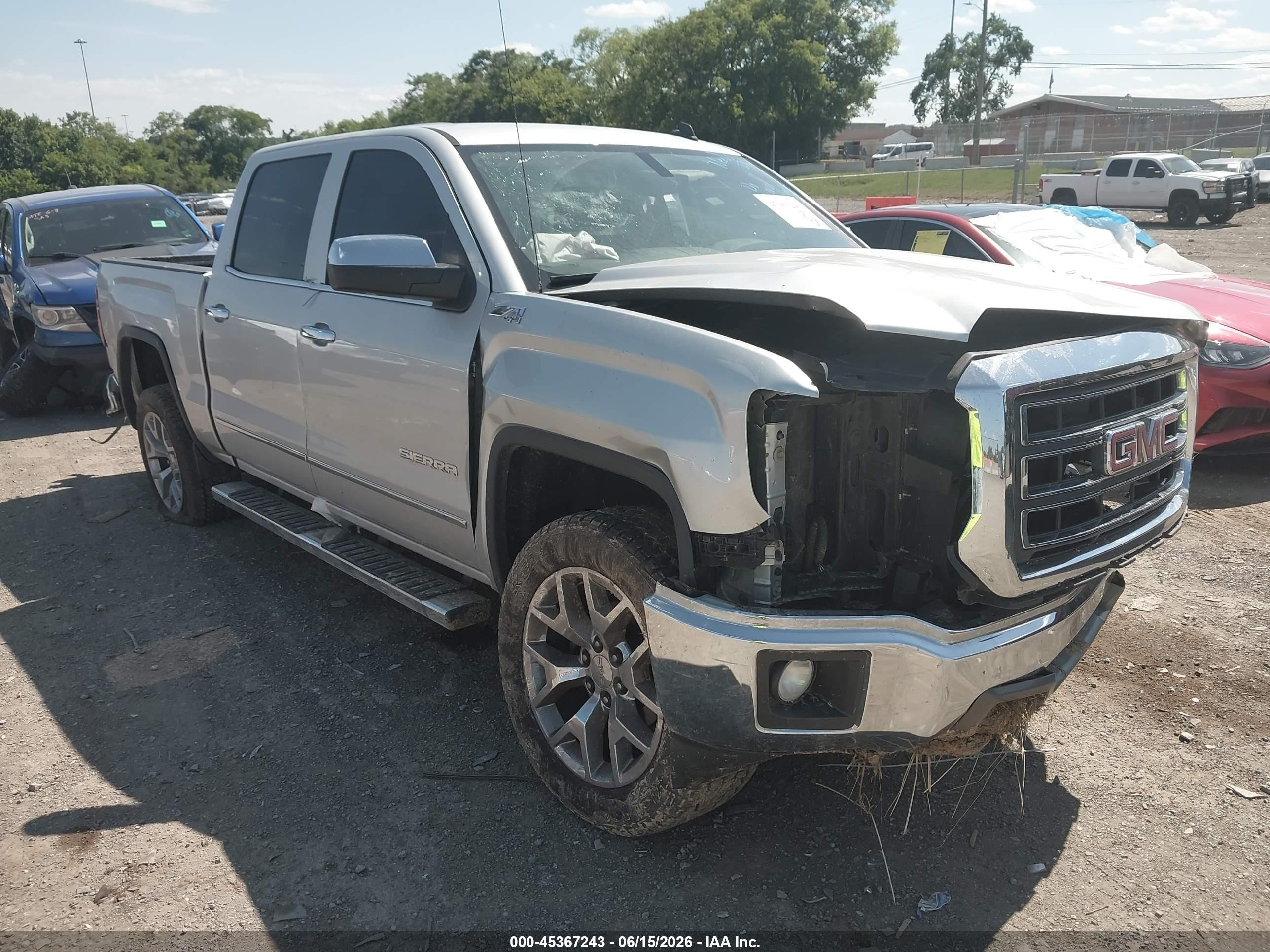 2014 Gmc Sierra 1500 Slt Silver vin: 3GTU2VEC6EG276603