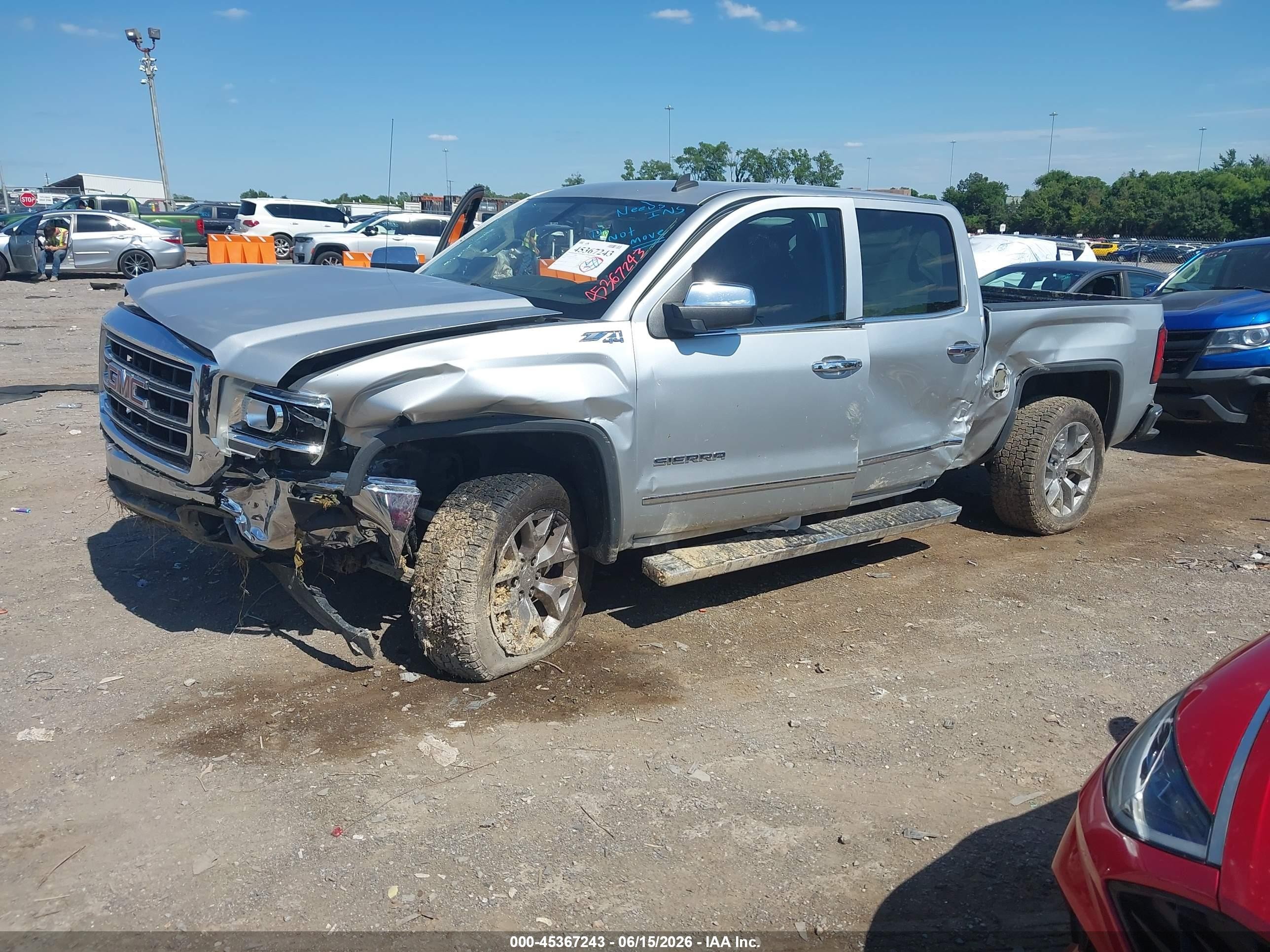 2014 Gmc Sierra 1500 Slt Silver vin: 3GTU2VEC6EG276603