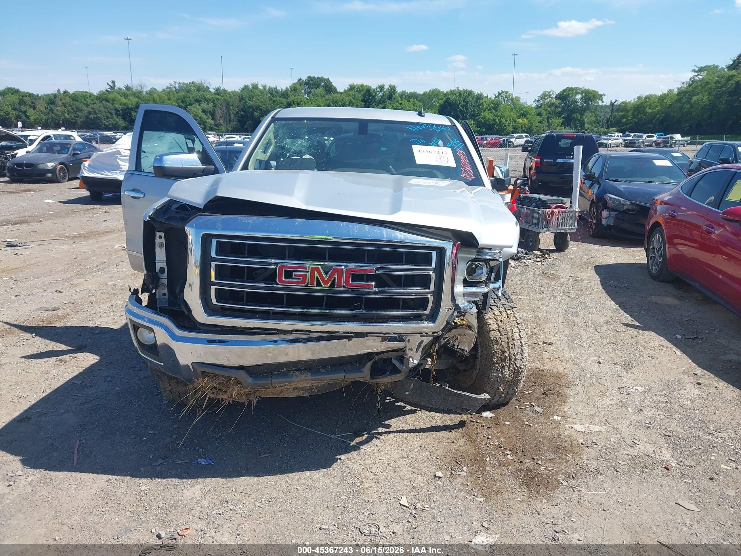 2014 Gmc Sierra 1500 Slt Silver vin: 3GTU2VEC6EG276603