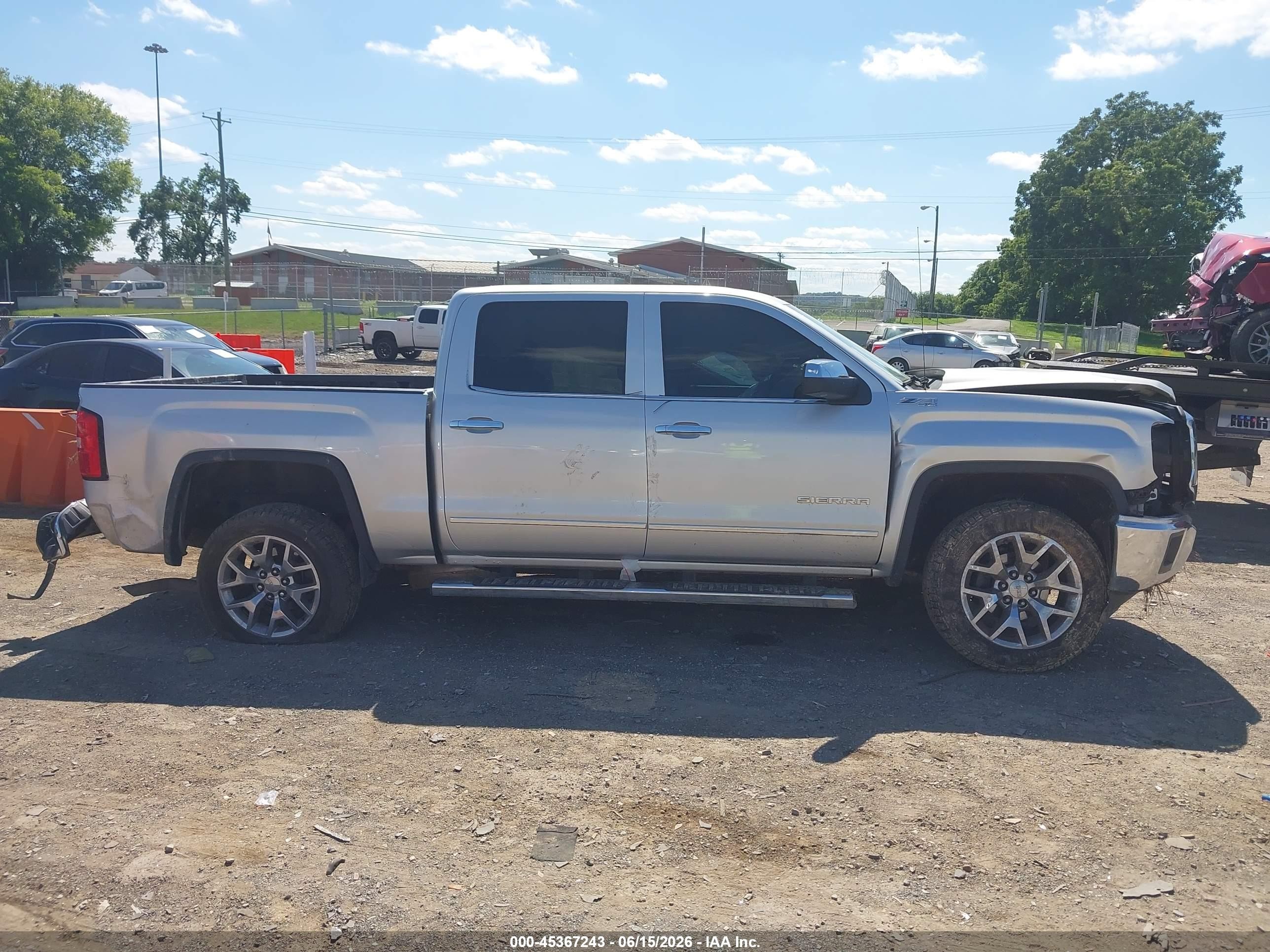 2014 Gmc Sierra 1500 Slt Silver vin: 3GTU2VEC6EG276603