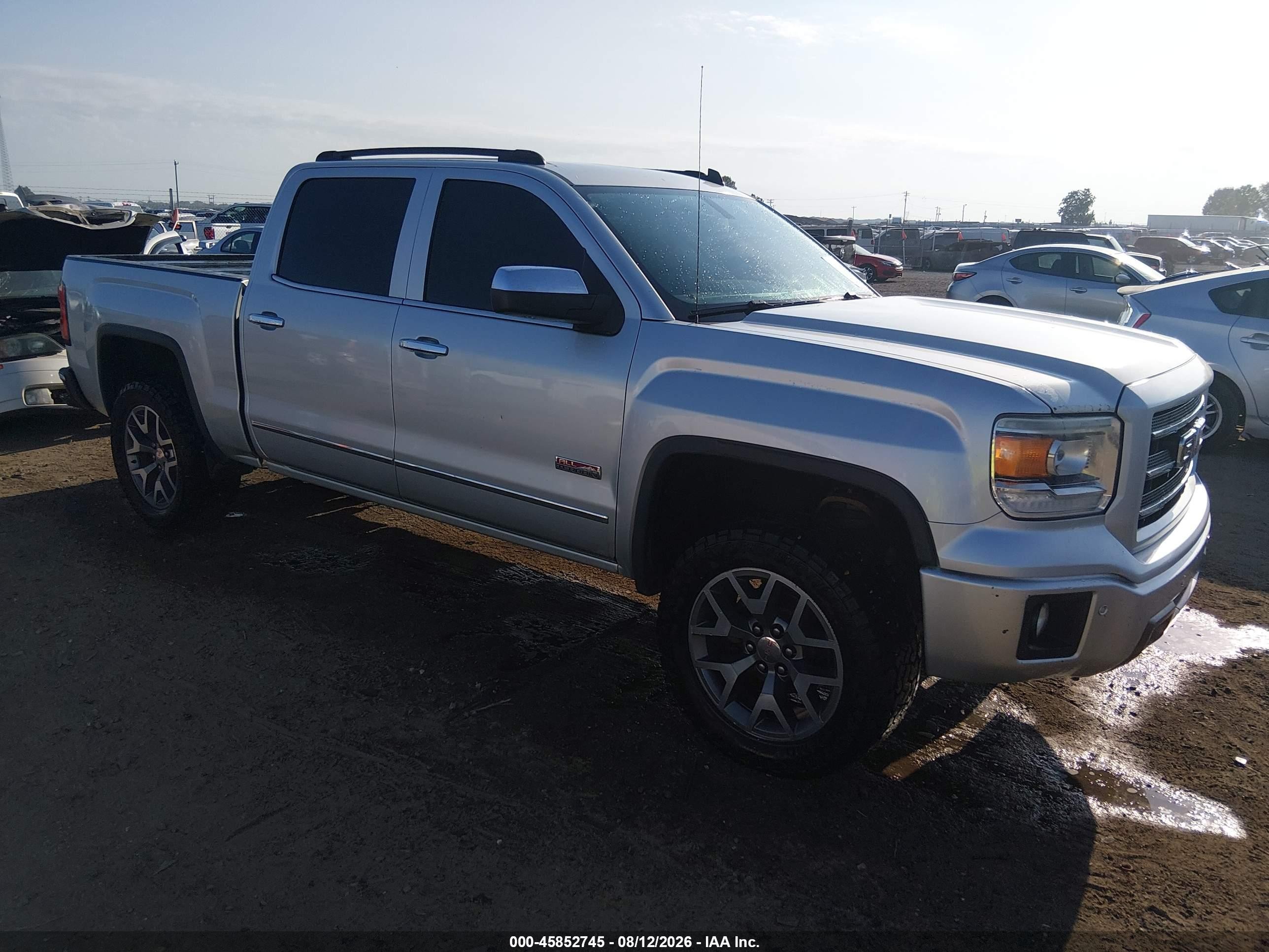 2014 Gmc Sierra 1500 Slt Silver vin: 3GTU2VEC6EG453828