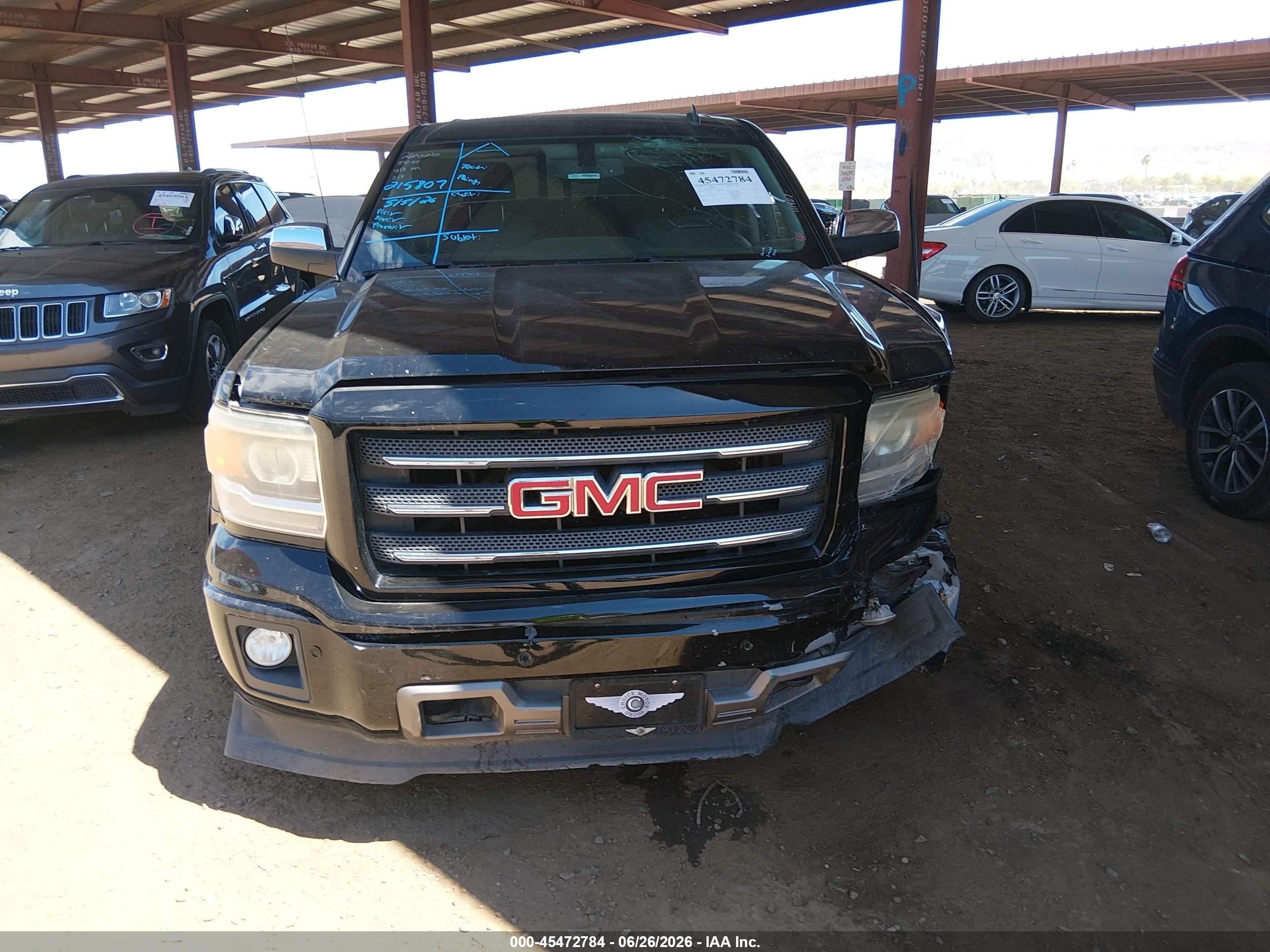 2014 Gmc Sierra 1500 Slt Black vin: 3GTU2VEC6EG571118