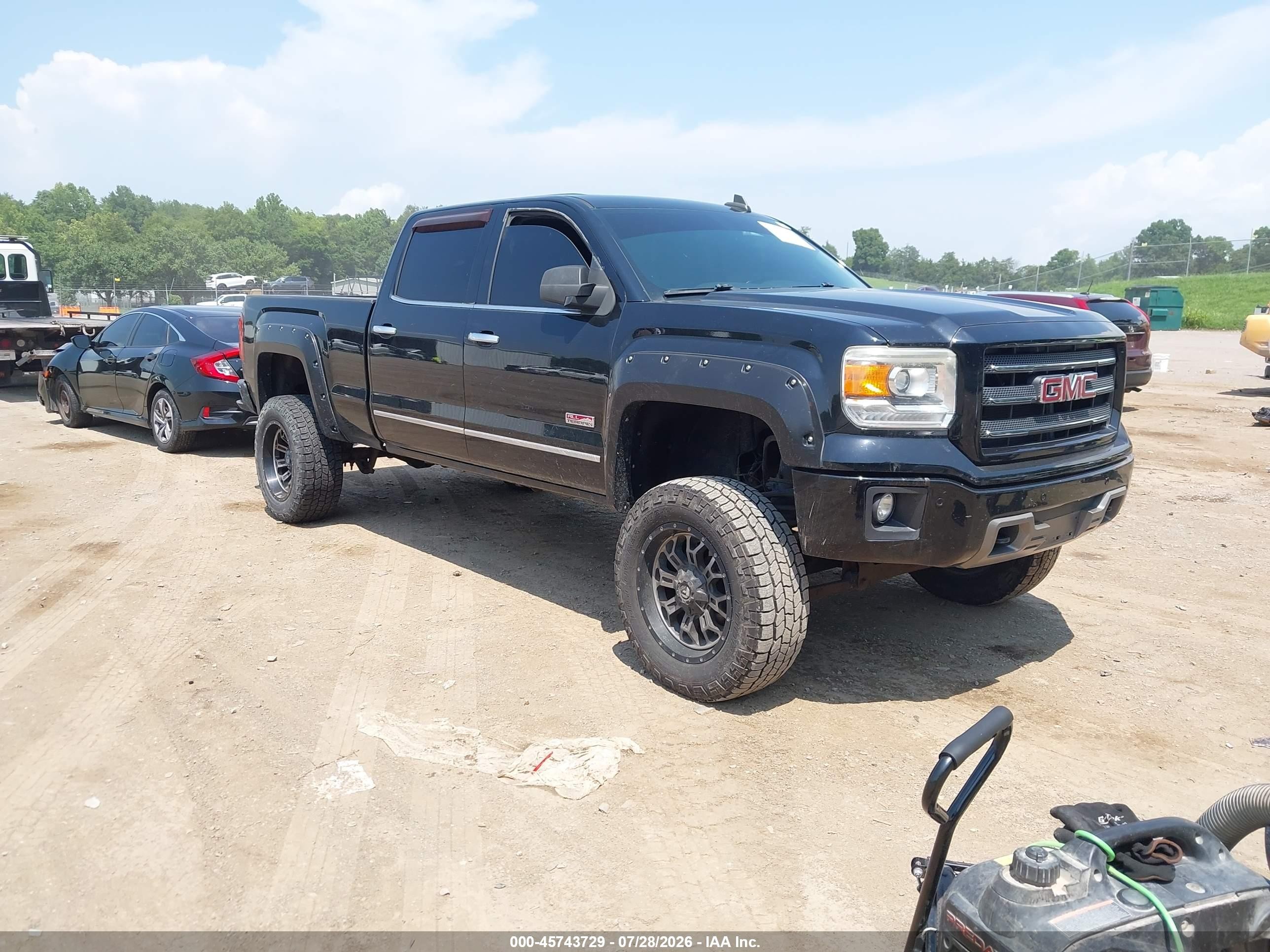 2015 Gmc Sierra 1500 Slt Black vin: 3GTU2VEC6FG106968