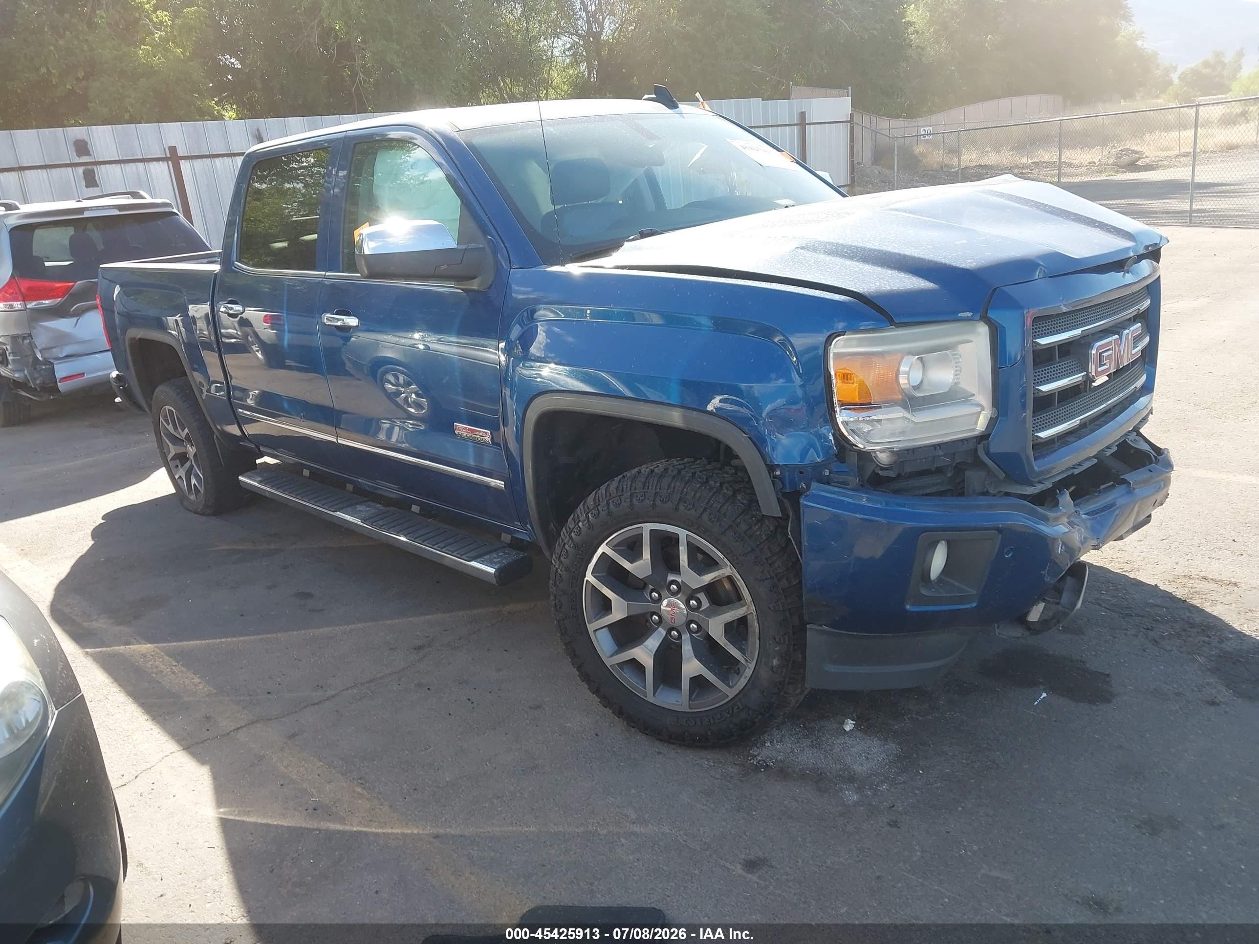 2015 Gmc Sierra 1500 Slt Blue vin: 3GTU2VEC6FG289983