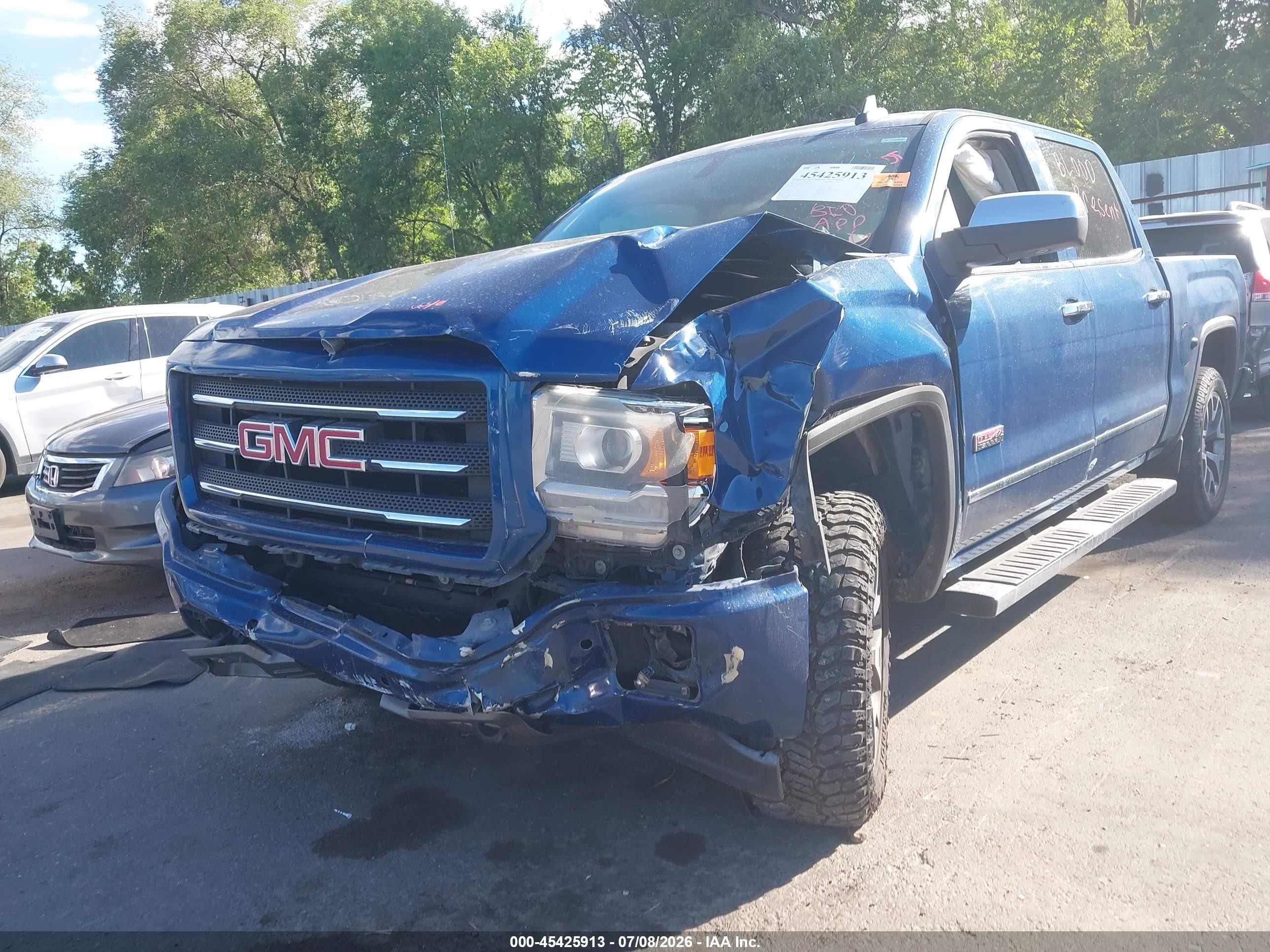 2015 Gmc Sierra 1500 Slt Blue vin: 3GTU2VEC6FG289983