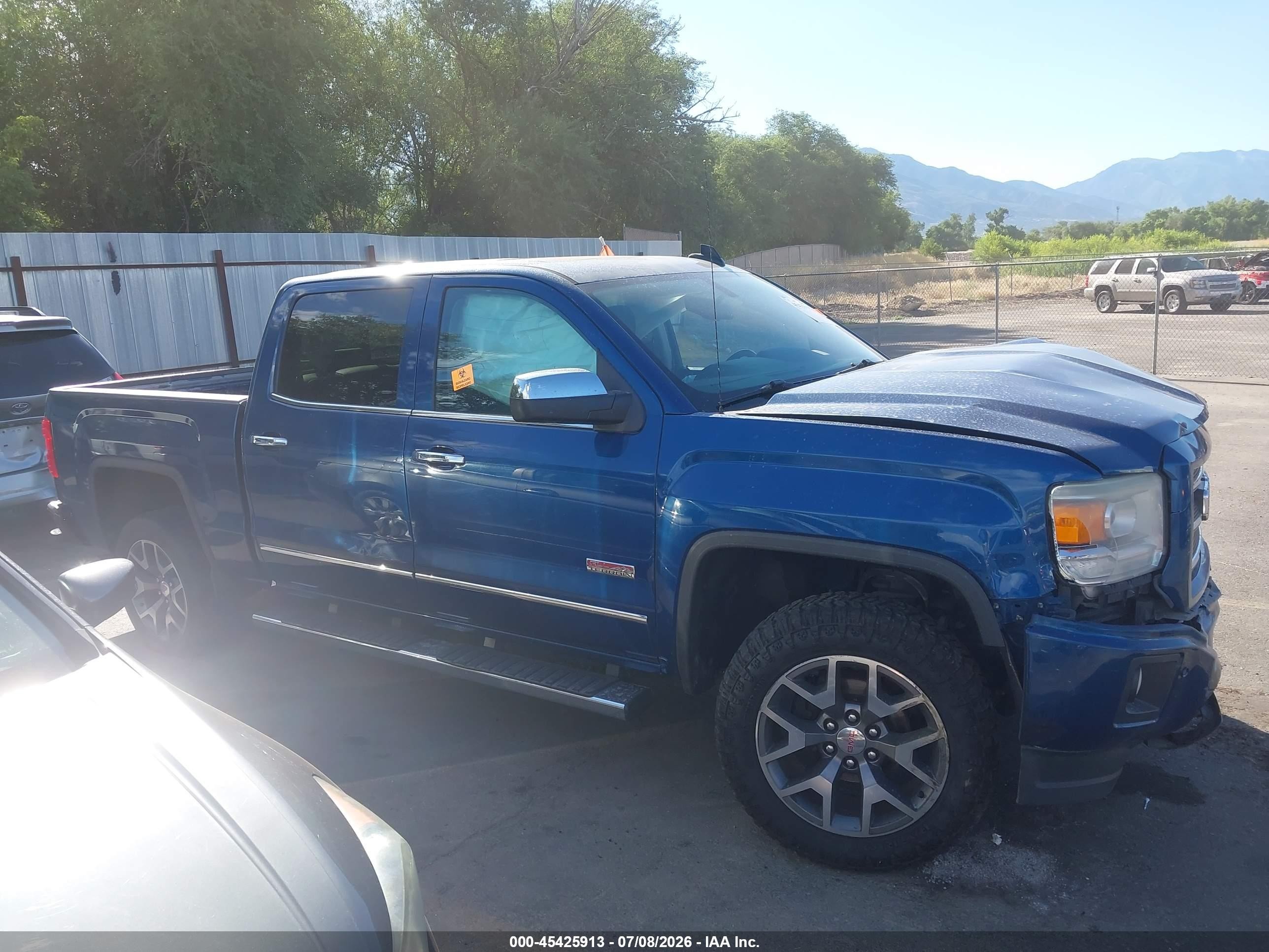 2015 Gmc Sierra 1500 Slt Blue vin: 3GTU2VEC6FG289983
