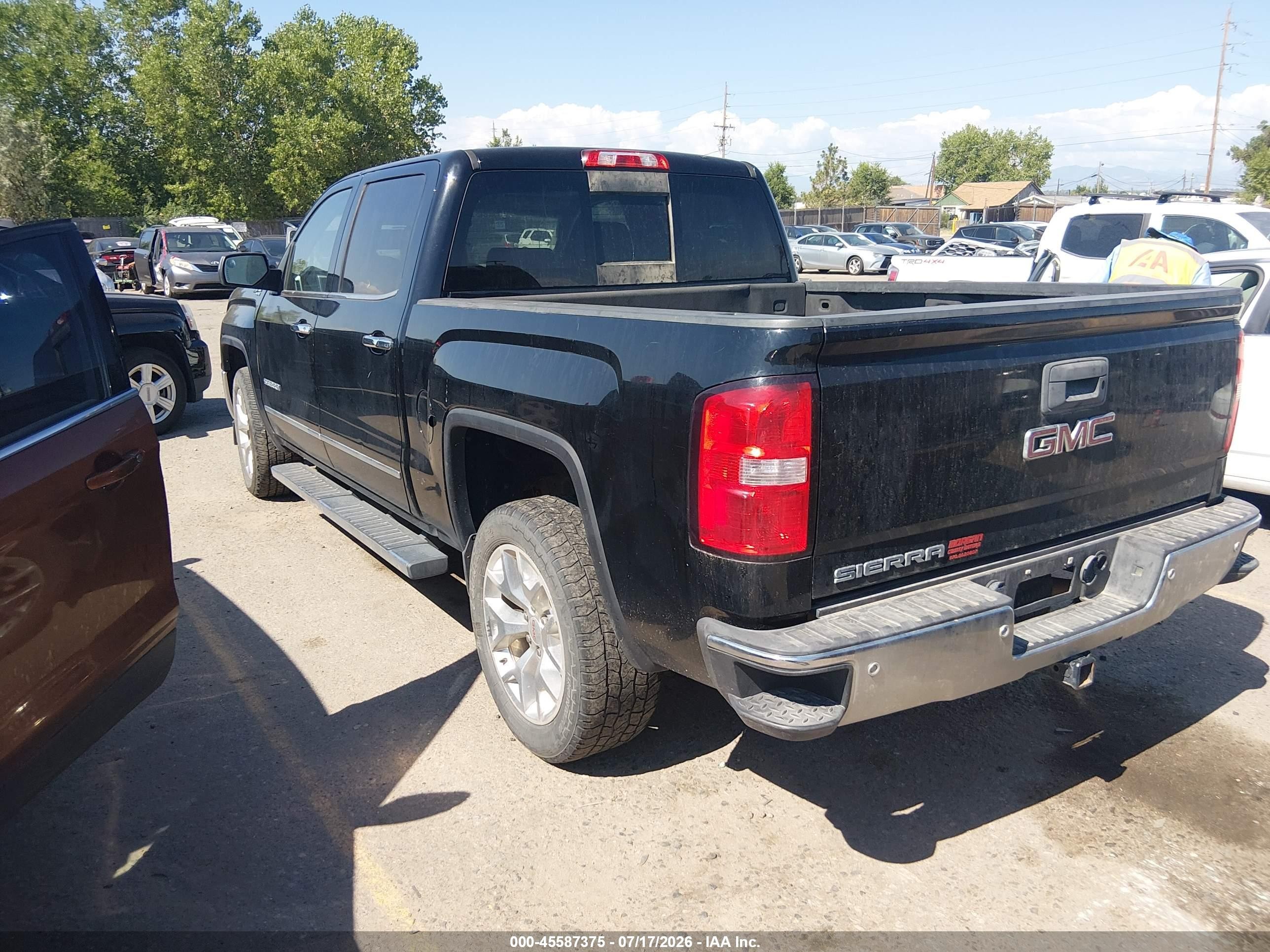 2015 Gmc Sierra 1500 Slt Black vin: 3GTU2VEC6FG309116