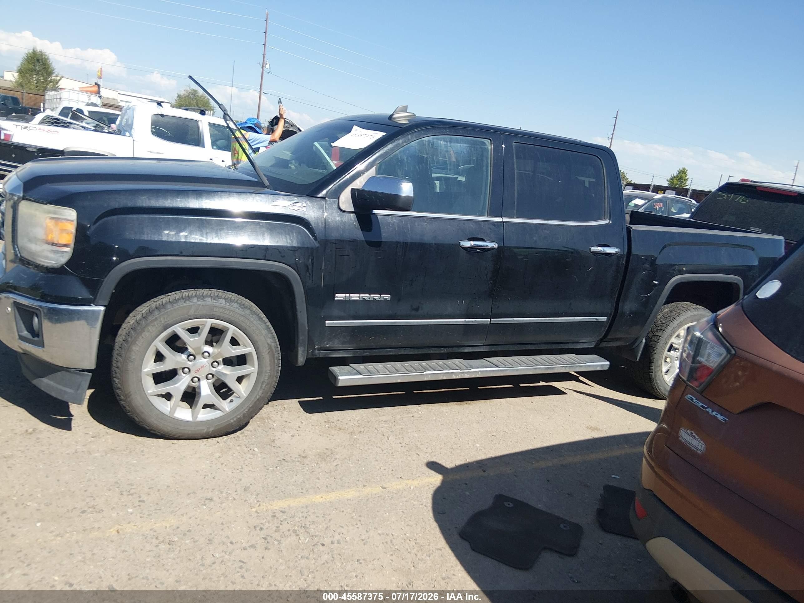 2015 Gmc Sierra 1500 Slt Black vin: 3GTU2VEC6FG309116