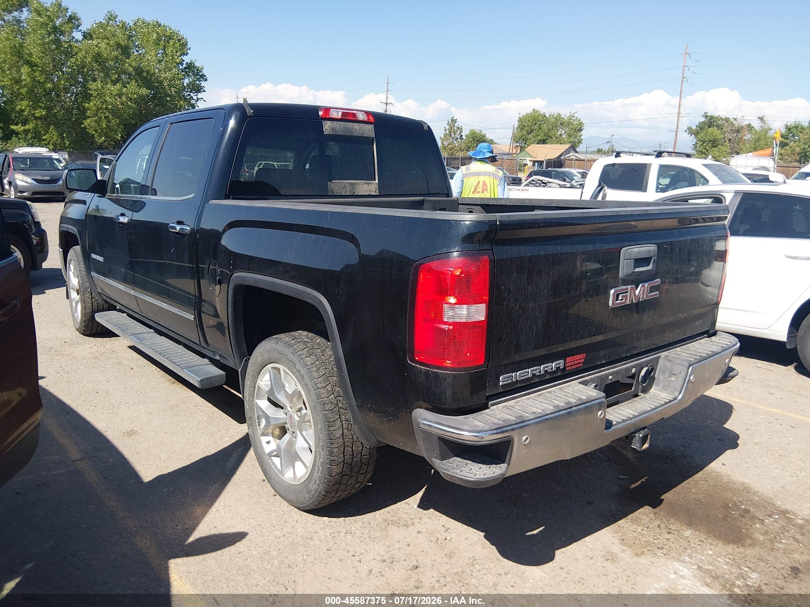 2015 Gmc Sierra 1500 Slt Black vin: 3GTU2VEC6FG309116
