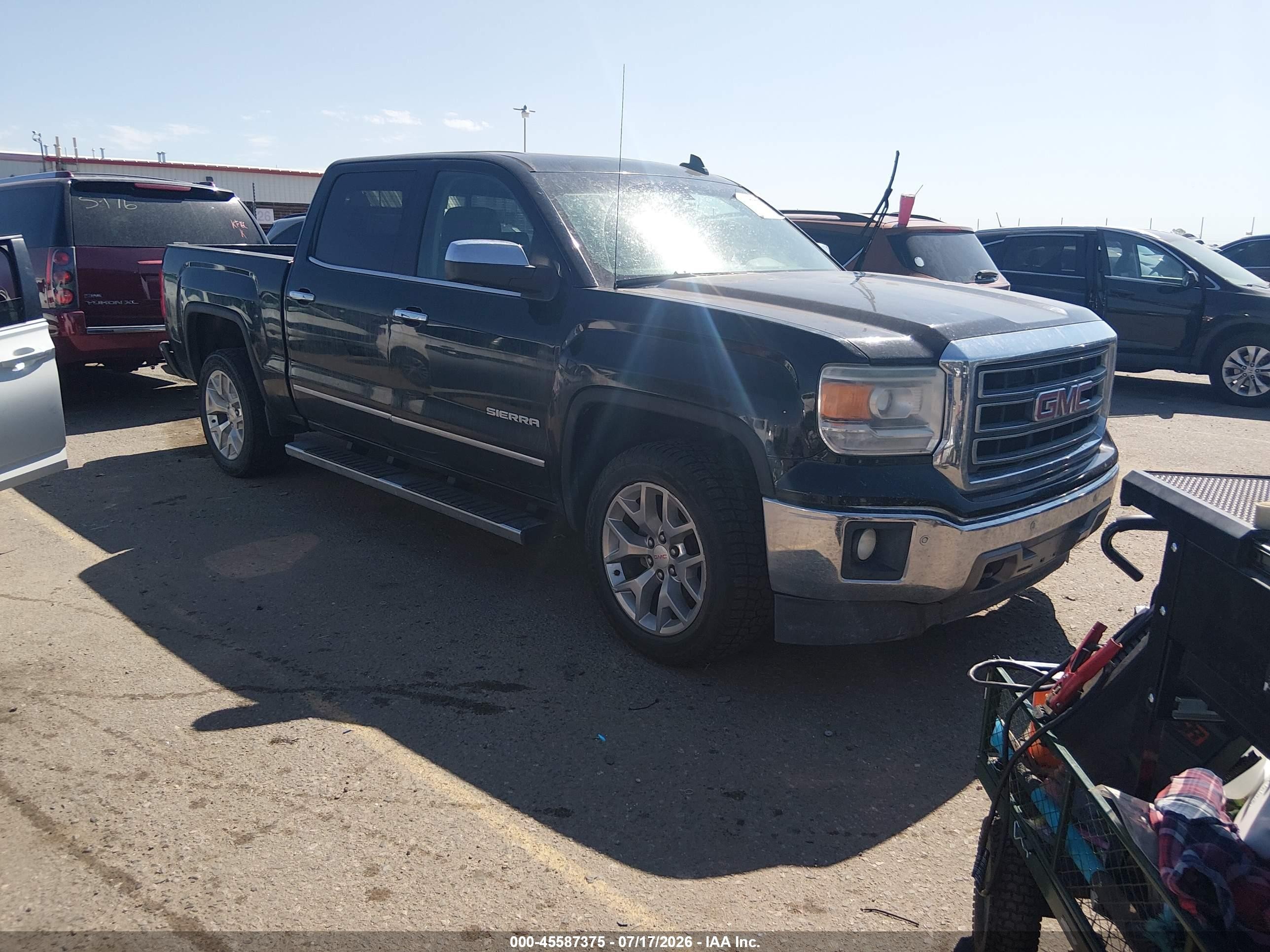2015 Gmc Sierra 1500 Slt Black vin: 3GTU2VEC6FG309116