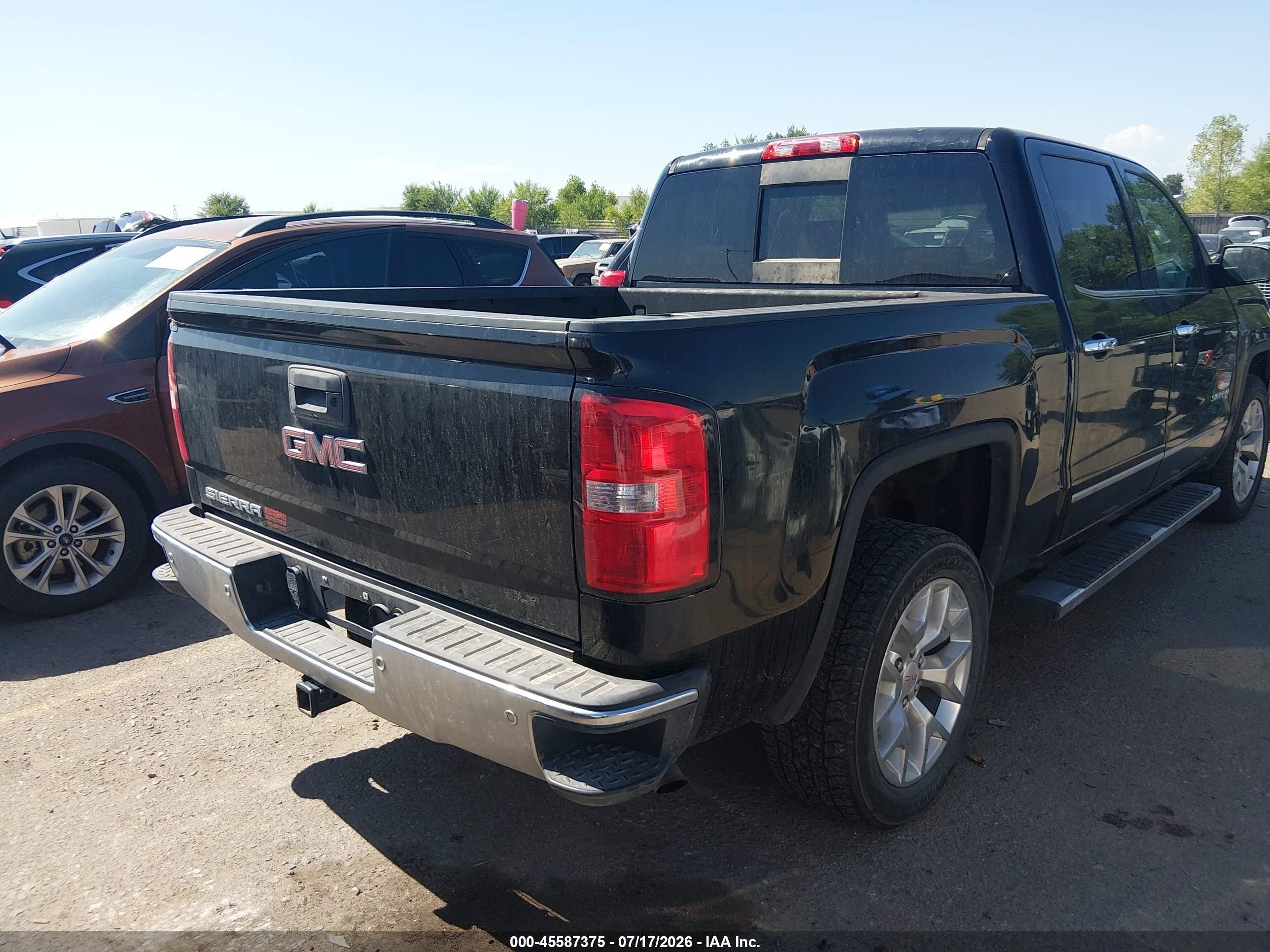 2015 Gmc Sierra 1500 Slt Black vin: 3GTU2VEC6FG309116