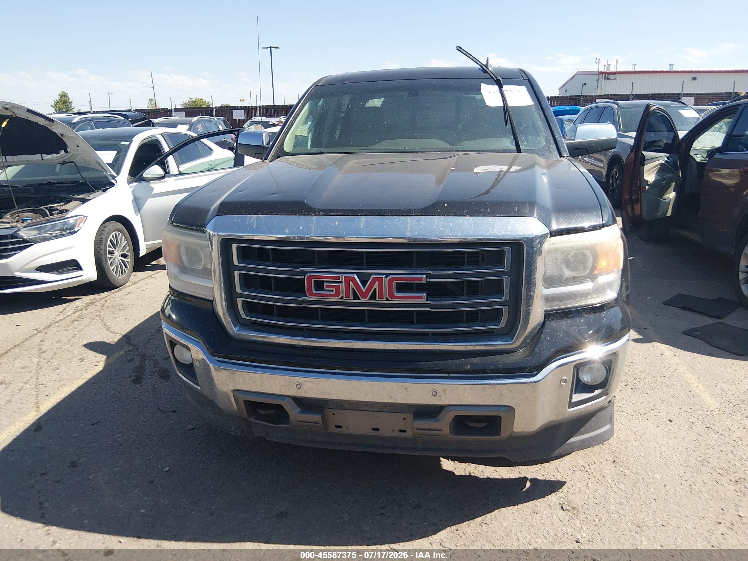 2015 Gmc Sierra 1500 Slt Black vin: 3GTU2VEC6FG309116