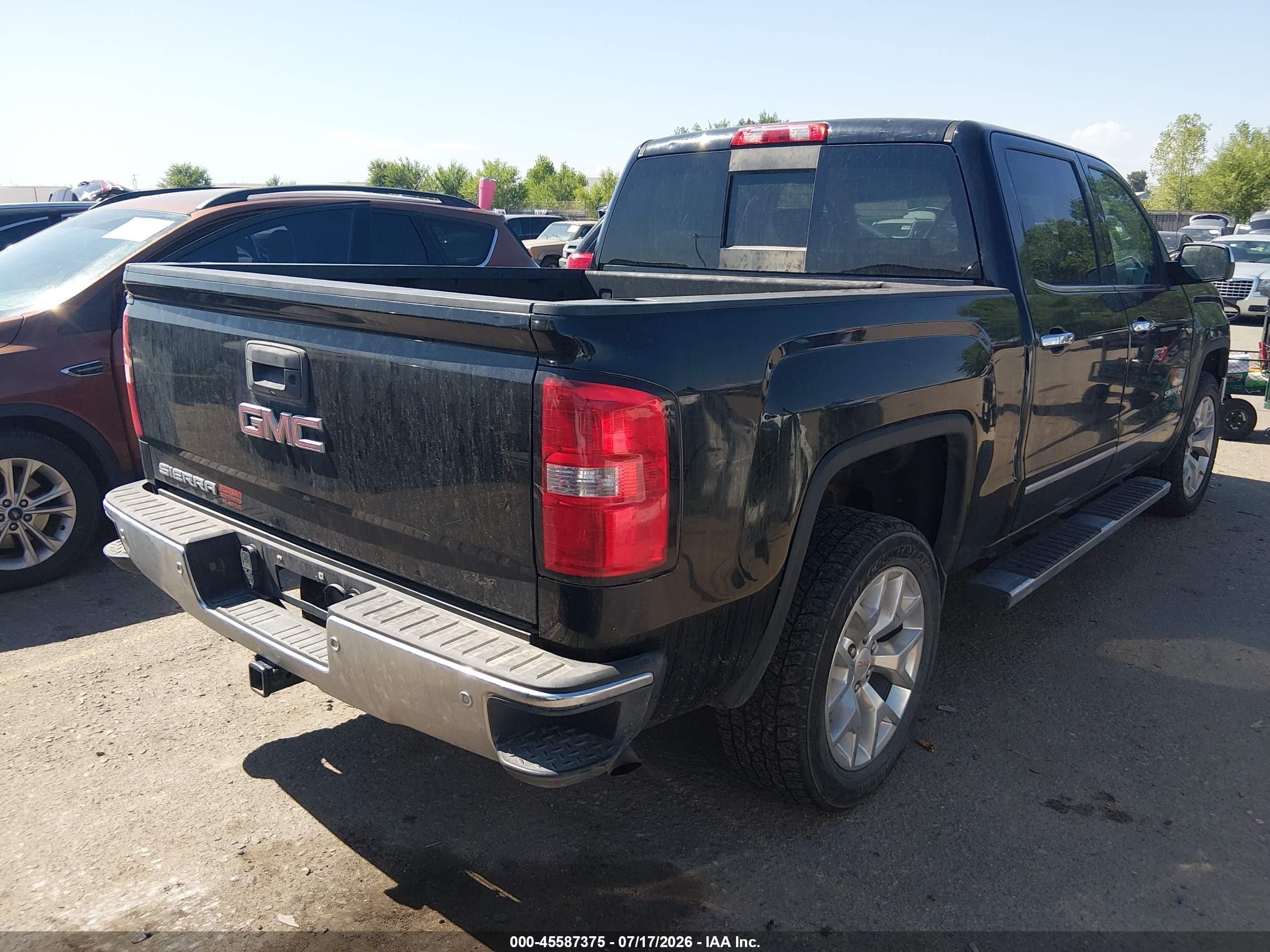 2015 Gmc Sierra 1500 Slt Black vin: 3GTU2VEC6FG309116