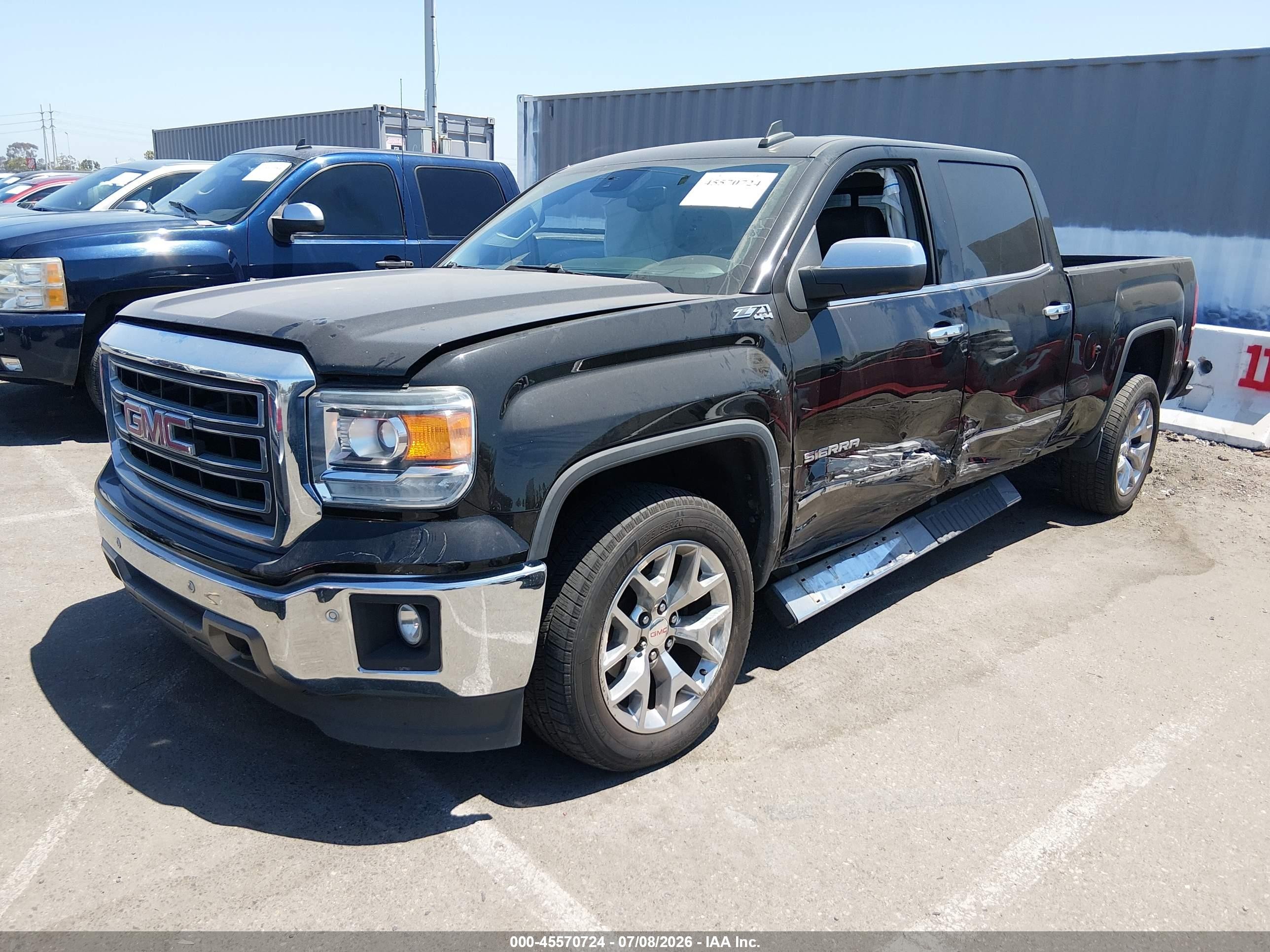 2015 Gmc Sierra 1500 Slt Black vin: 3GTU2VEC6FG346487