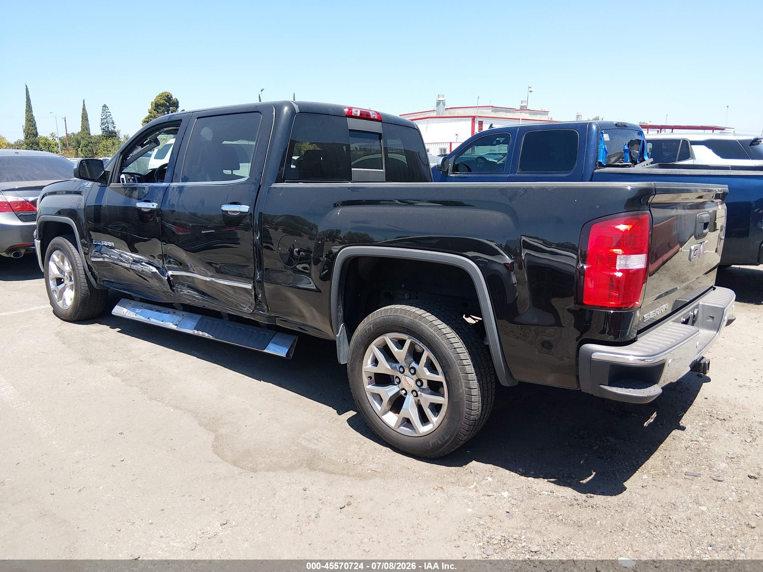 2015 Gmc Sierra 1500 Slt Black vin: 3GTU2VEC6FG346487