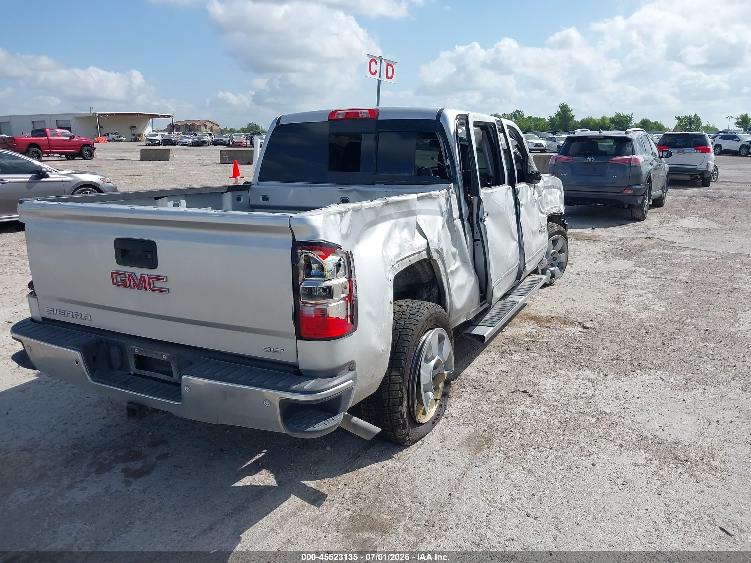 2015 Gmc Sierra 1500 Slt Silver vin: 3GTU2VEC6FG422211