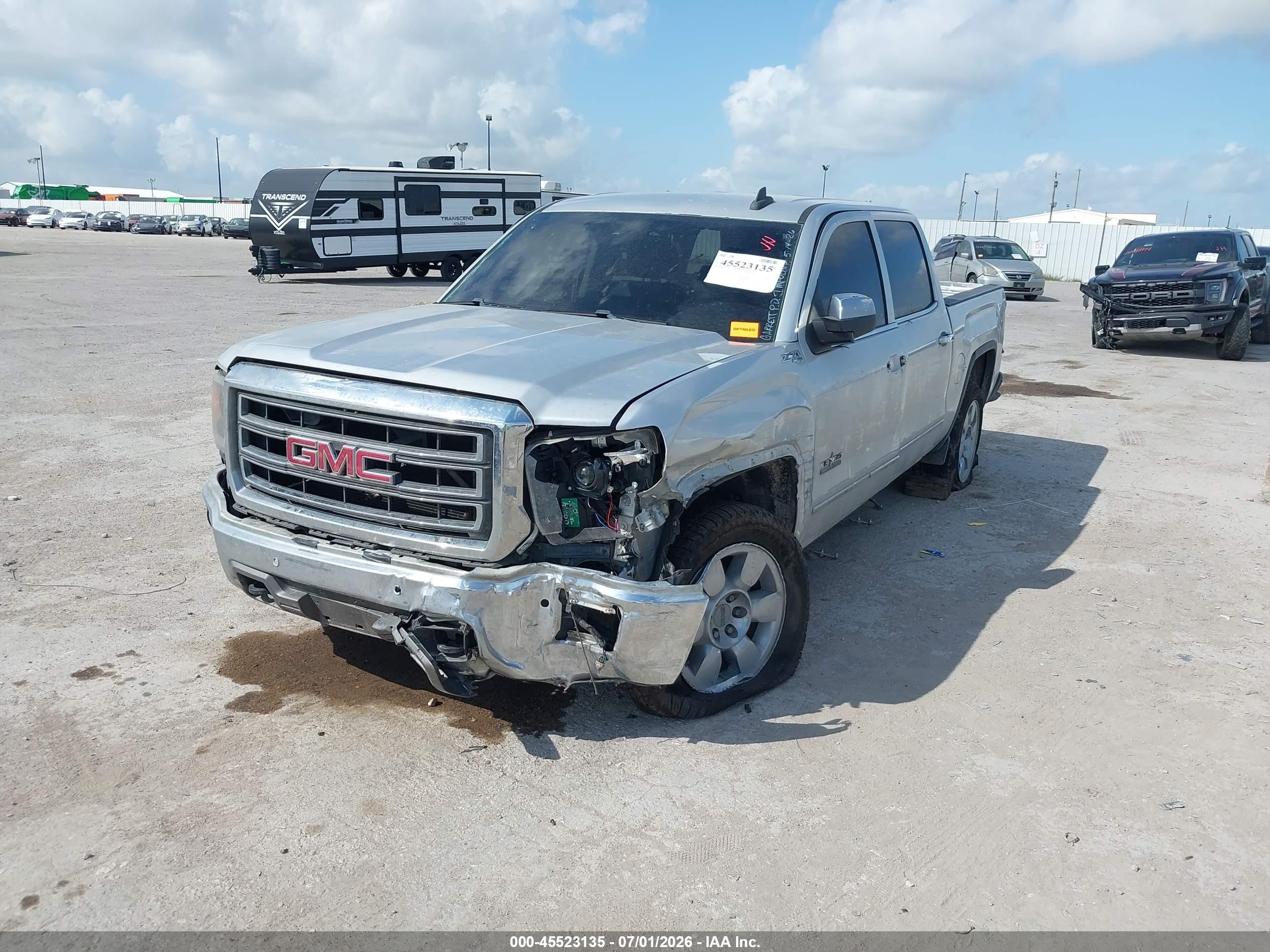 2015 Gmc Sierra 1500 Slt Silver vin: 3GTU2VEC6FG422211