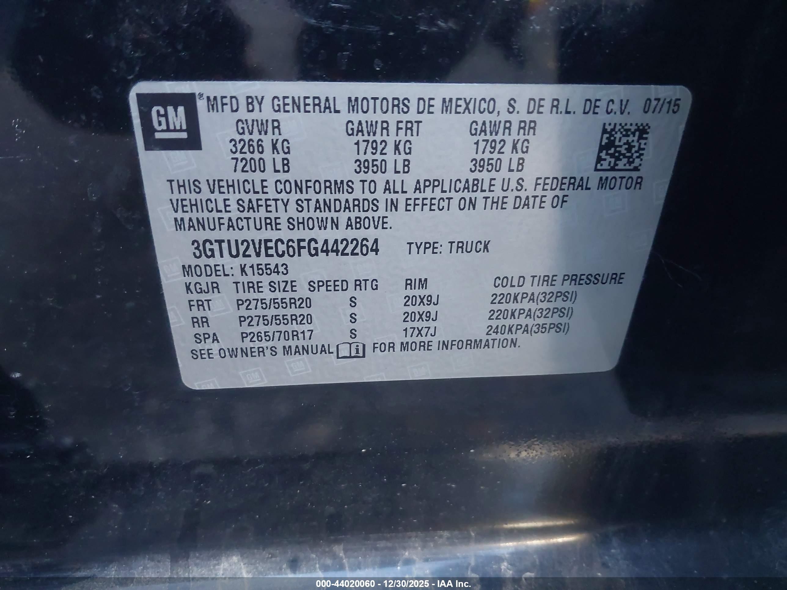 2015 Gmc Sierra 1500 Slt Black vin: 3GTU2VEC6FG442264