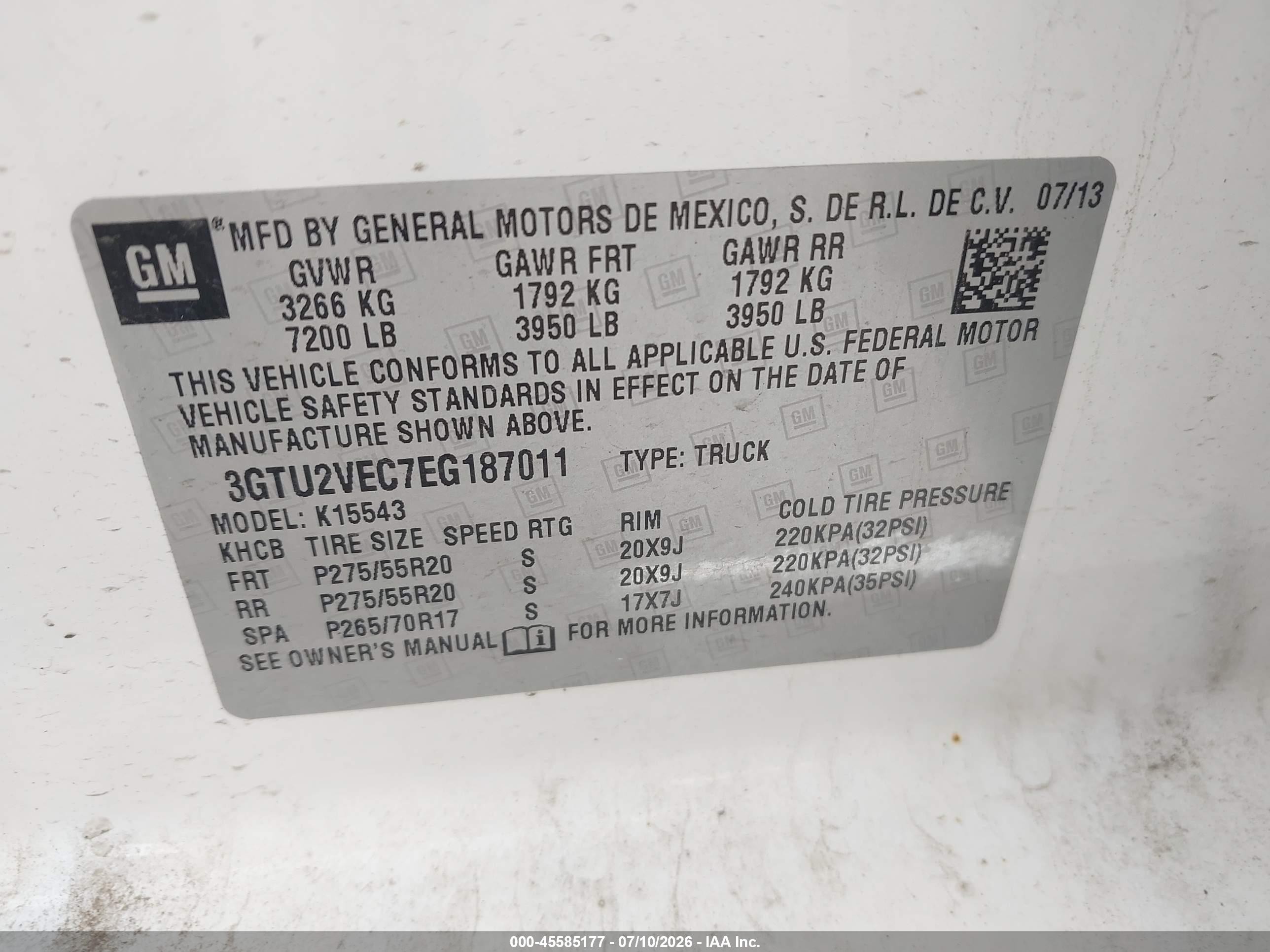 2014 Gmc Sierra 1500 Slt Белый vin: 3GTU2VEC7EG187011