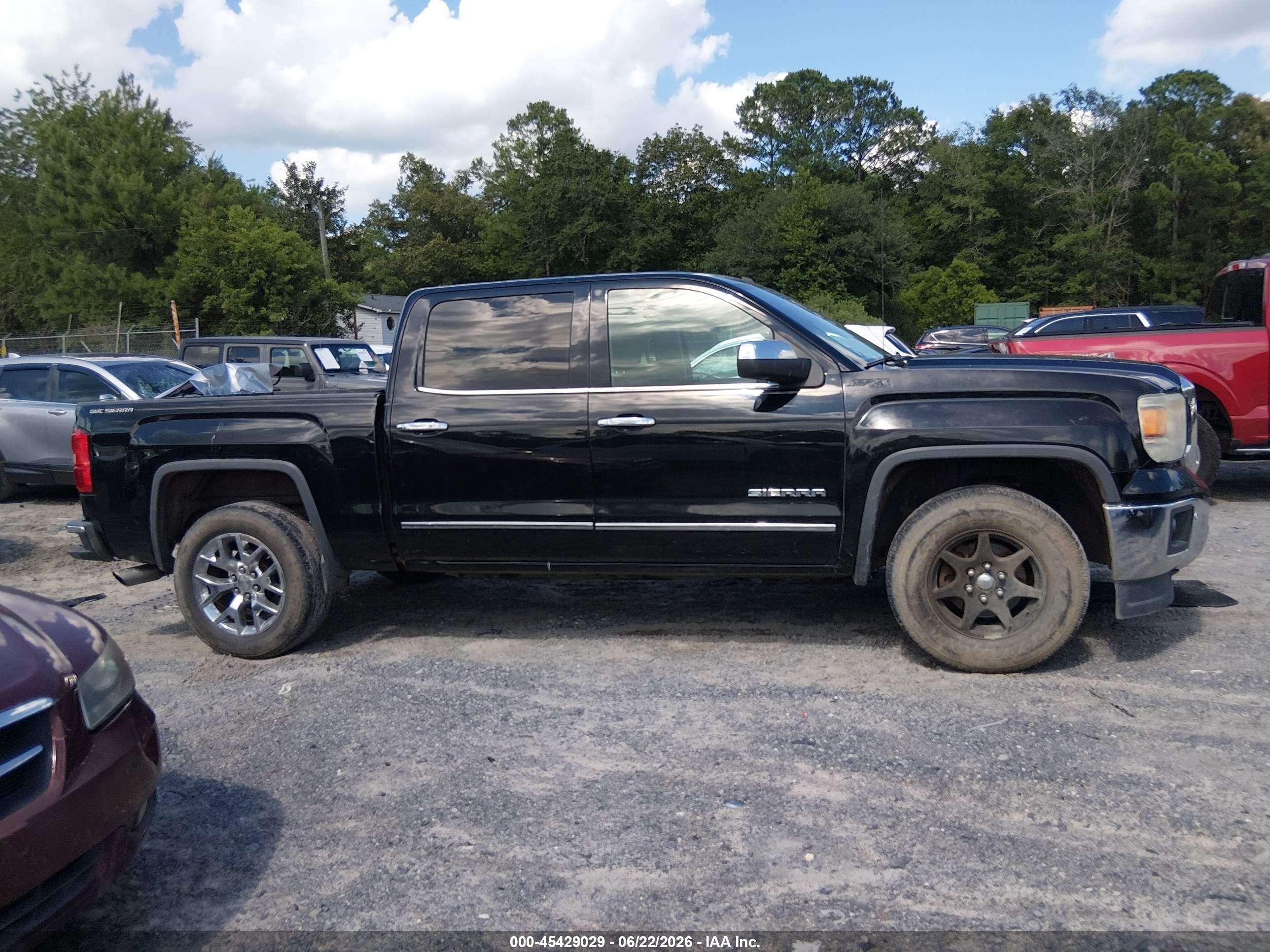 2014 Gmc Sierra 1500 Slt Black vin: 3GTU2VEC7EG206995