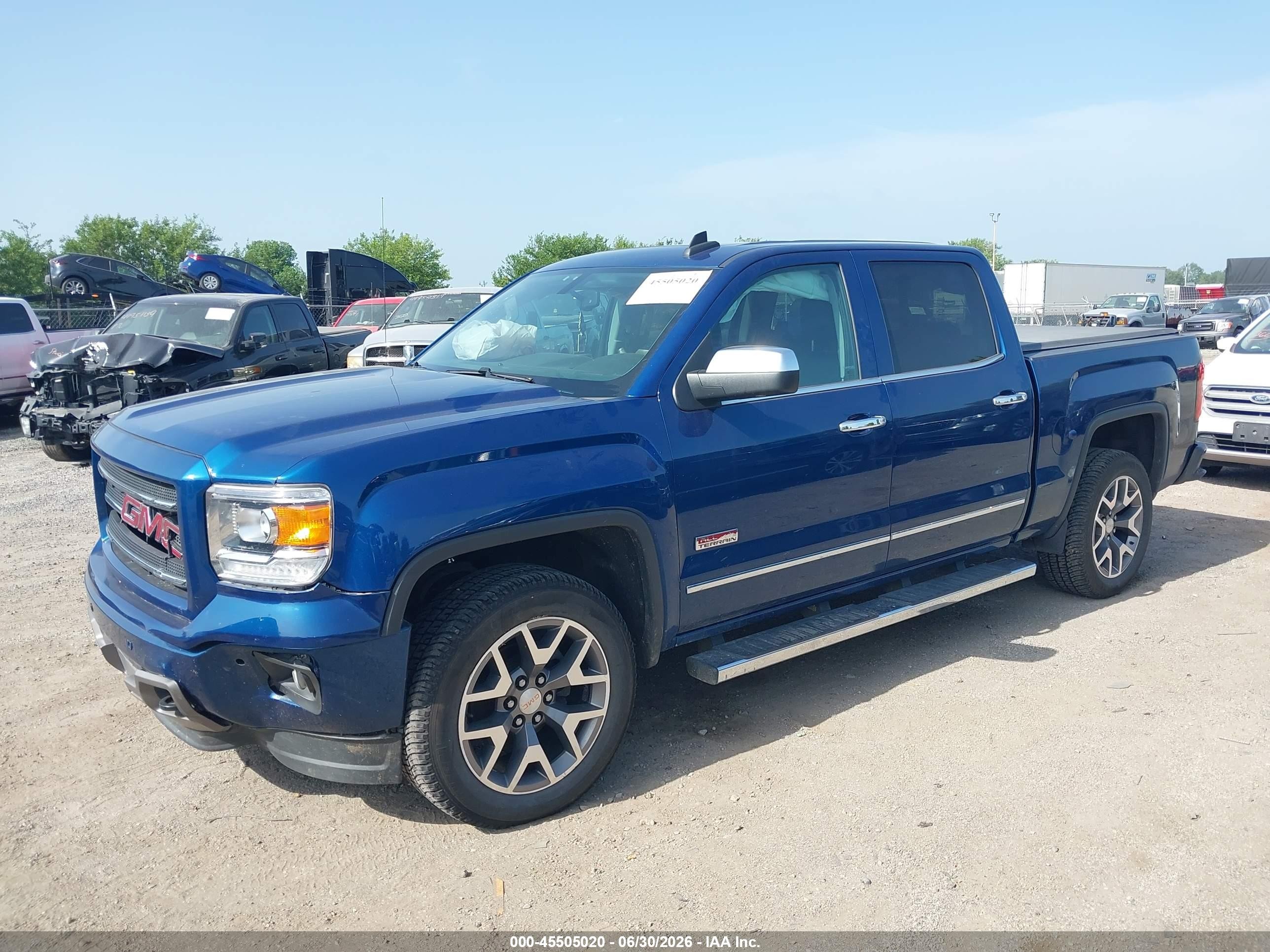 2015 Gmc Sierra 1500 Slt Blue vin: 3GTU2VEC7FG270598