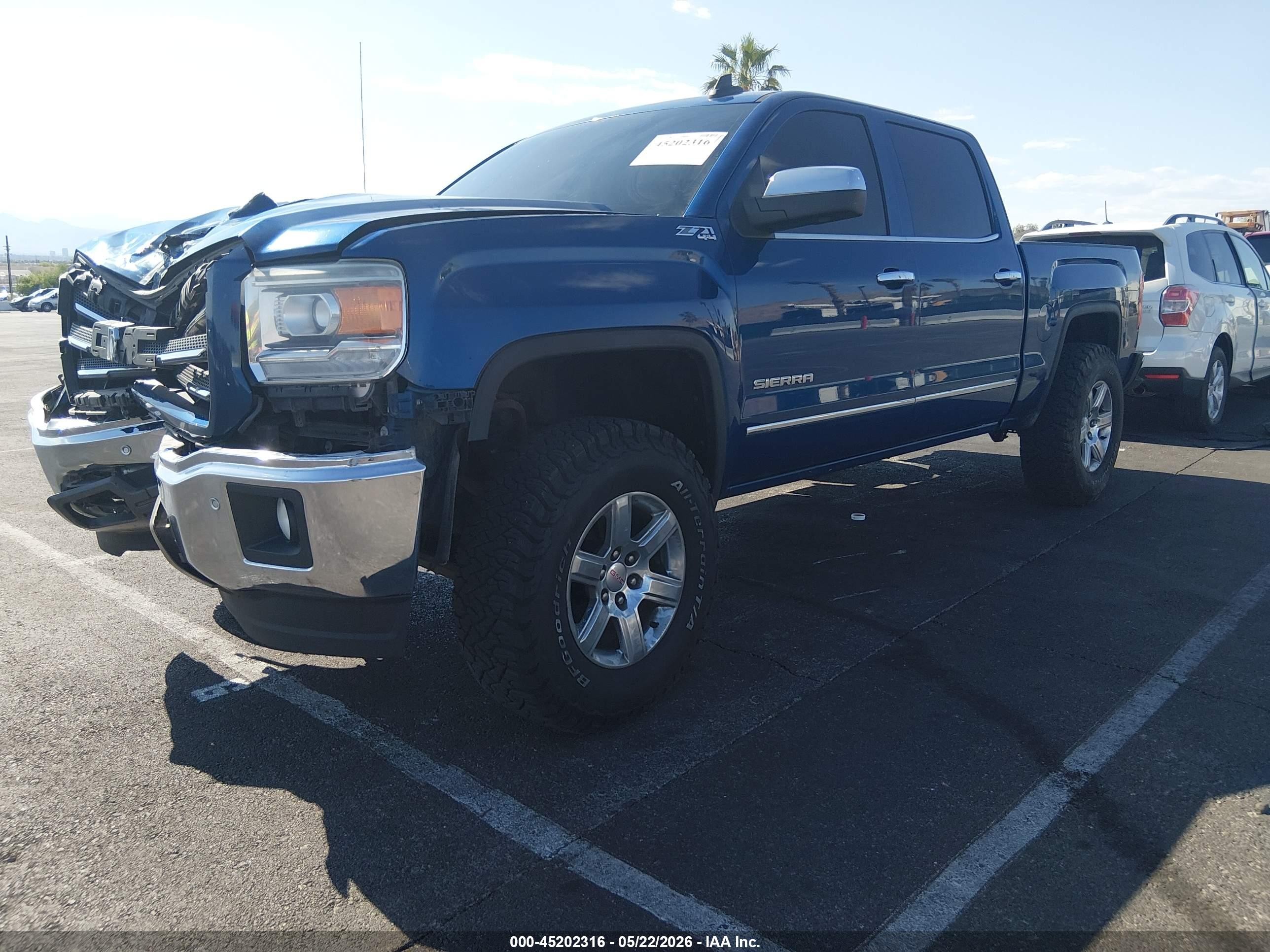 2015 Gmc Sierra 1500 Slt Blue vin: 3GTU2VEC7FG274814