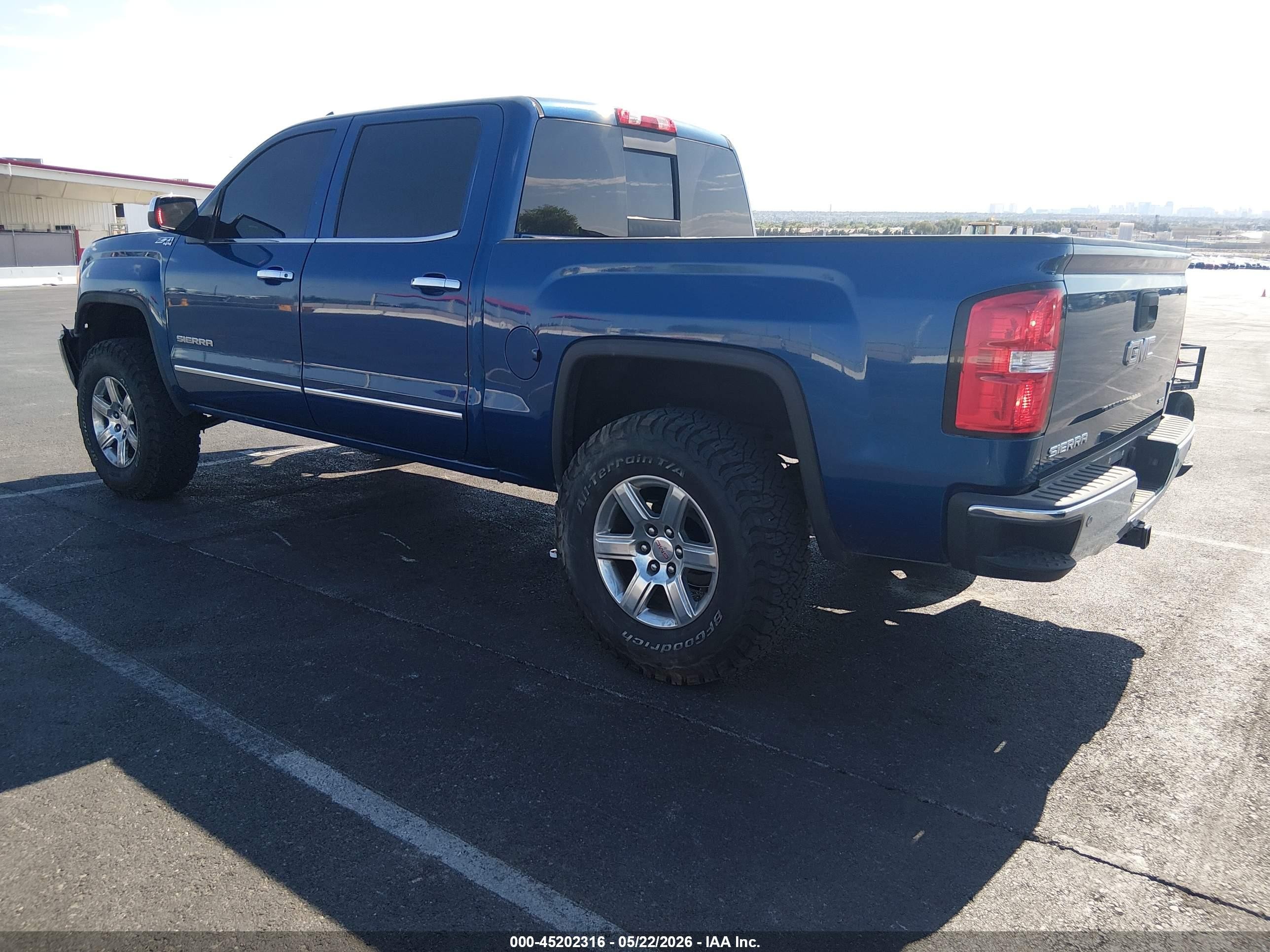 2015 Gmc Sierra 1500 Slt Blue vin: 3GTU2VEC7FG274814