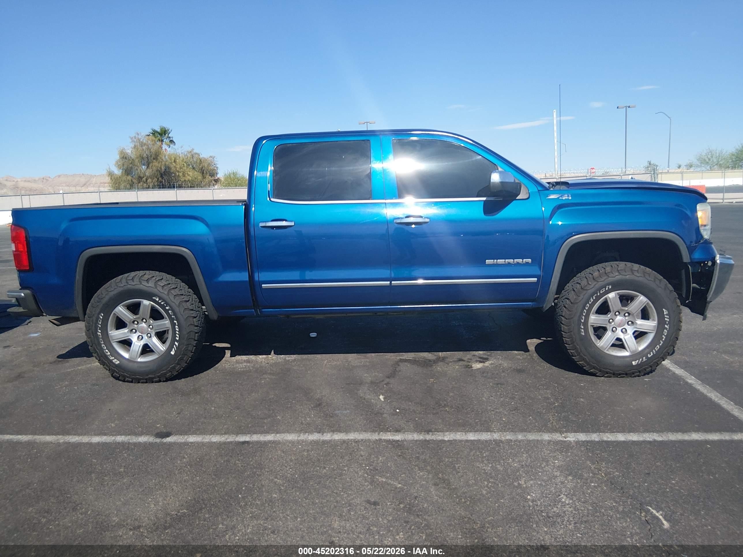 2015 Gmc Sierra 1500 Slt Blue vin: 3GTU2VEC7FG274814
