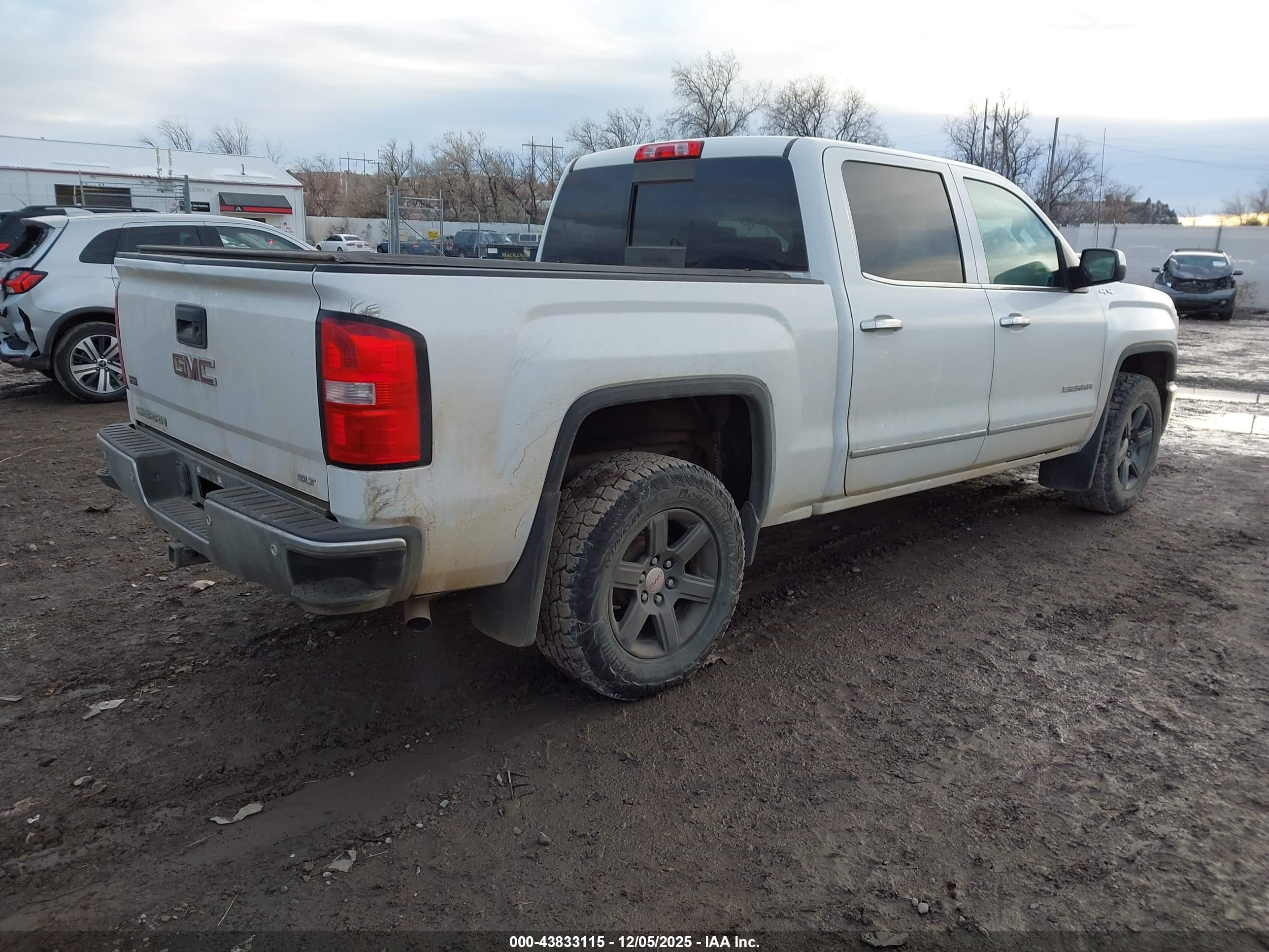 2015 Gmc Sierra 1500 Slt White vin: 3GTU2VEC7FG429281