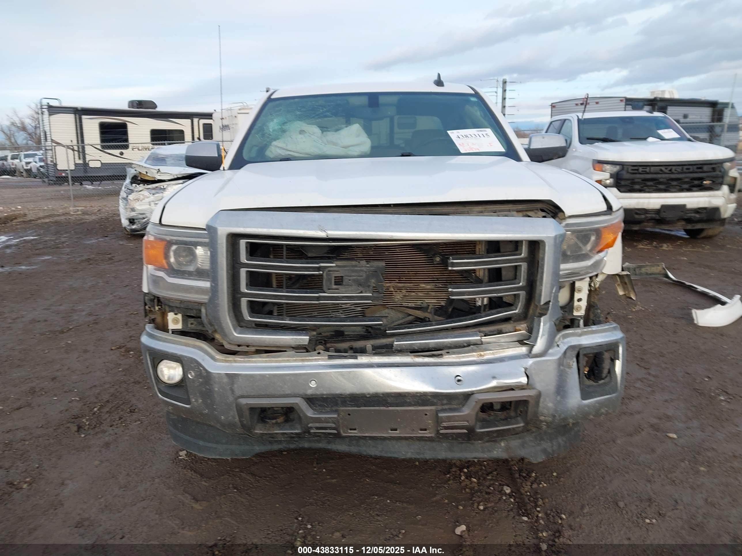 2015 Gmc Sierra 1500 Slt White vin: 3GTU2VEC7FG429281