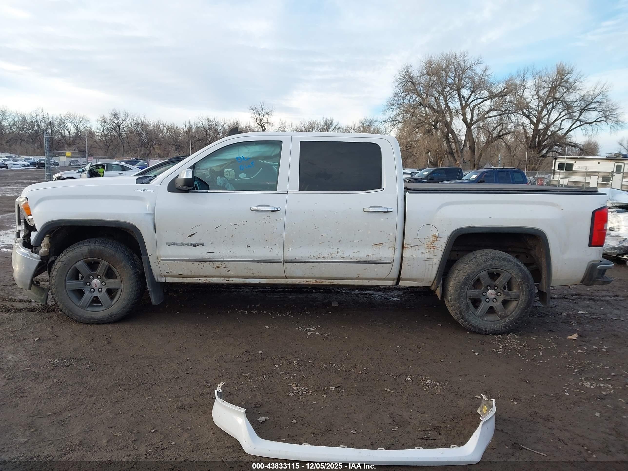 2015 Gmc Sierra 1500 Slt White vin: 3GTU2VEC7FG429281