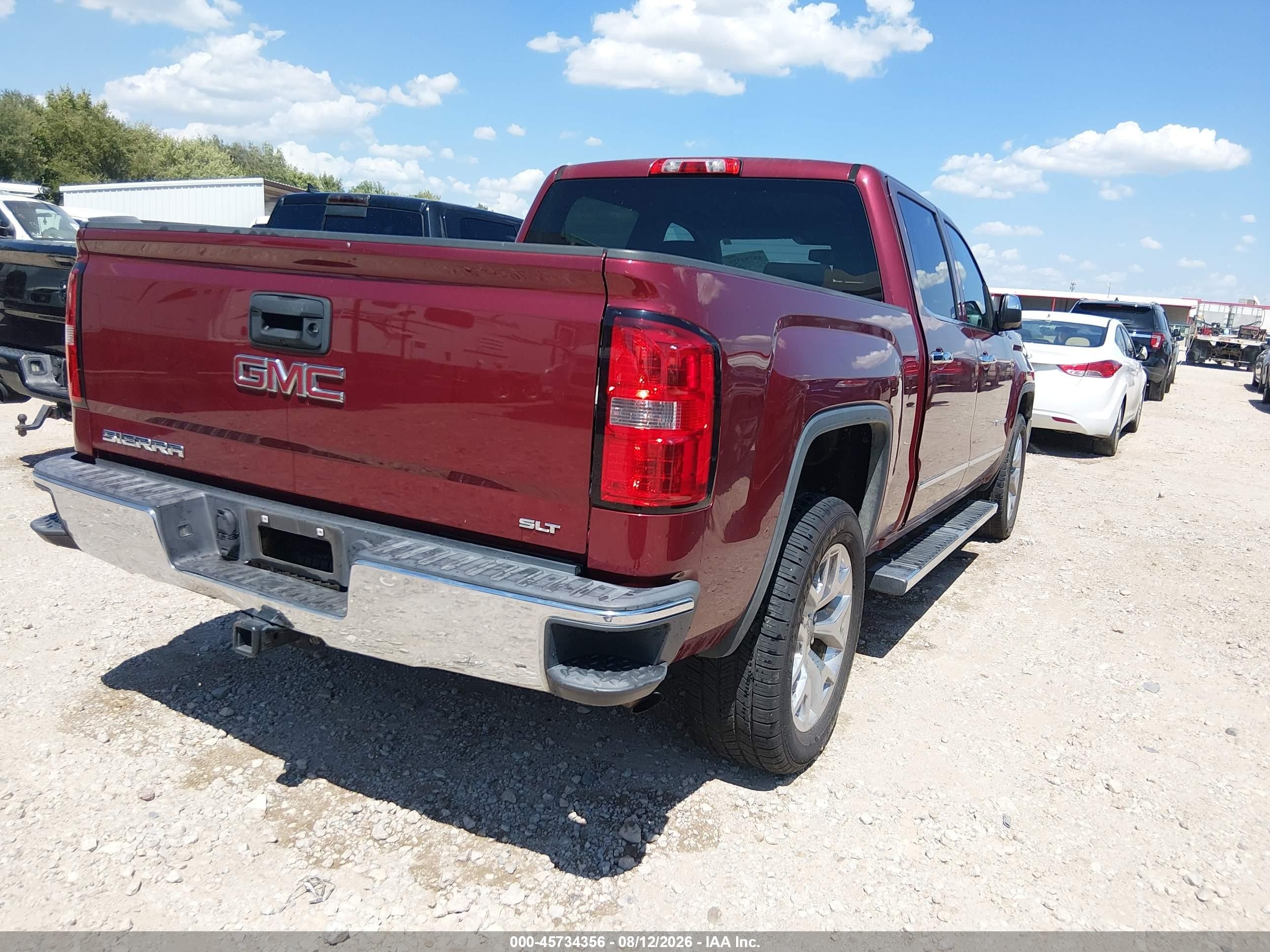 2014 Gmc Sierra 1500 Slt Burgundy vin: 3GTU2VEC8EG328930