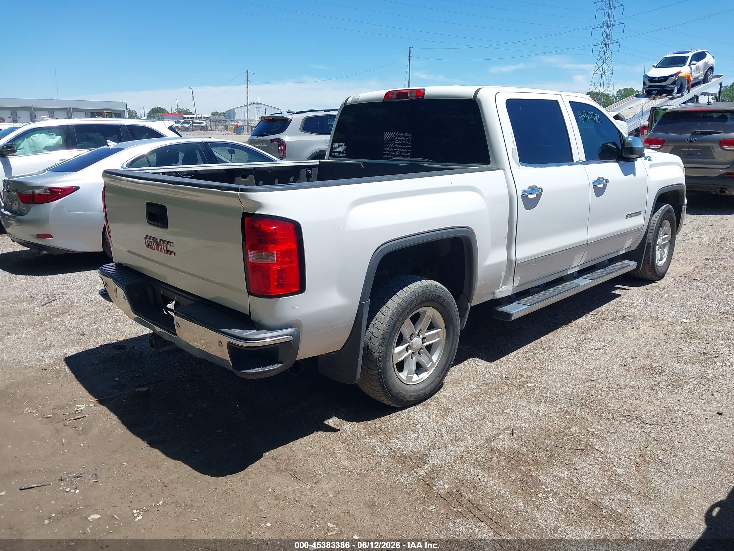 2014 Gmc Sierra 1500 Slt White vin: 3GTU2VEC8EG382180