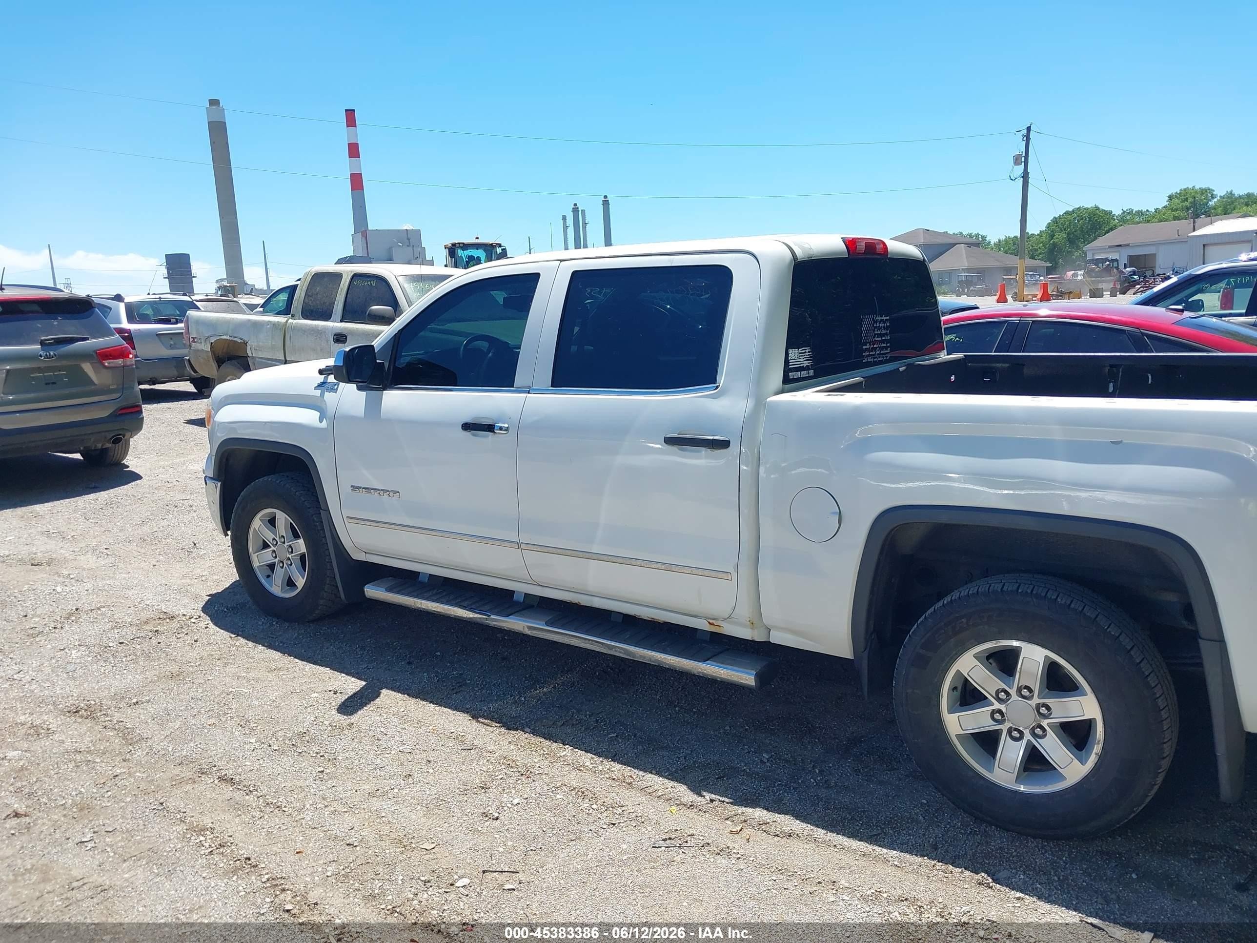 2014 Gmc Sierra 1500 Slt White vin: 3GTU2VEC8EG382180