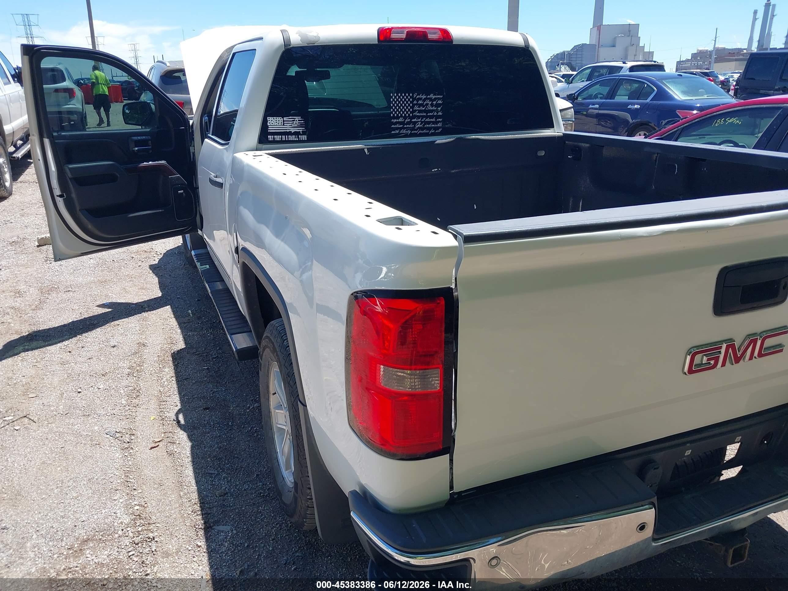 2014 Gmc Sierra 1500 Slt White vin: 3GTU2VEC8EG382180