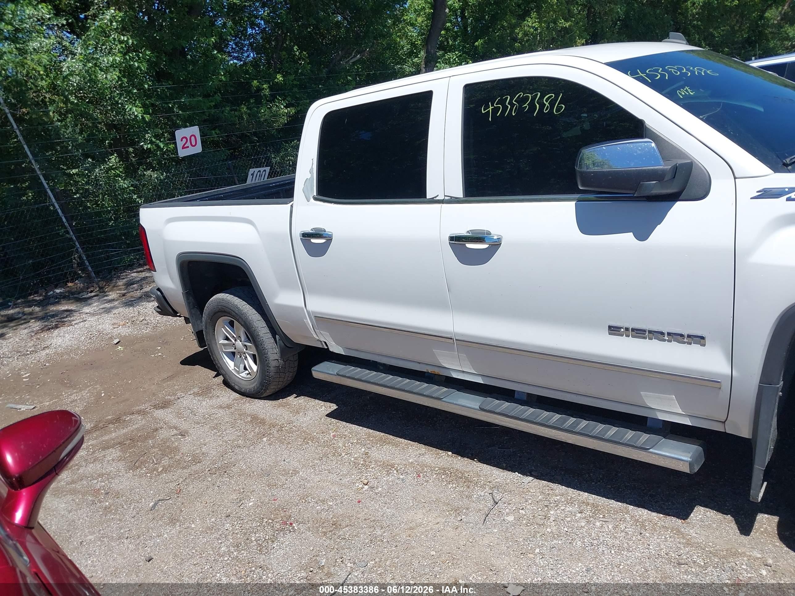 2014 Gmc Sierra 1500 Slt White vin: 3GTU2VEC8EG382180