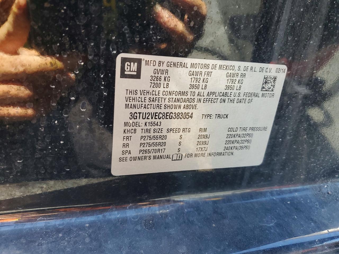 2014 Gmc Sierra K1500 Slt Черный vin: 3GTU2VEC8EG383054