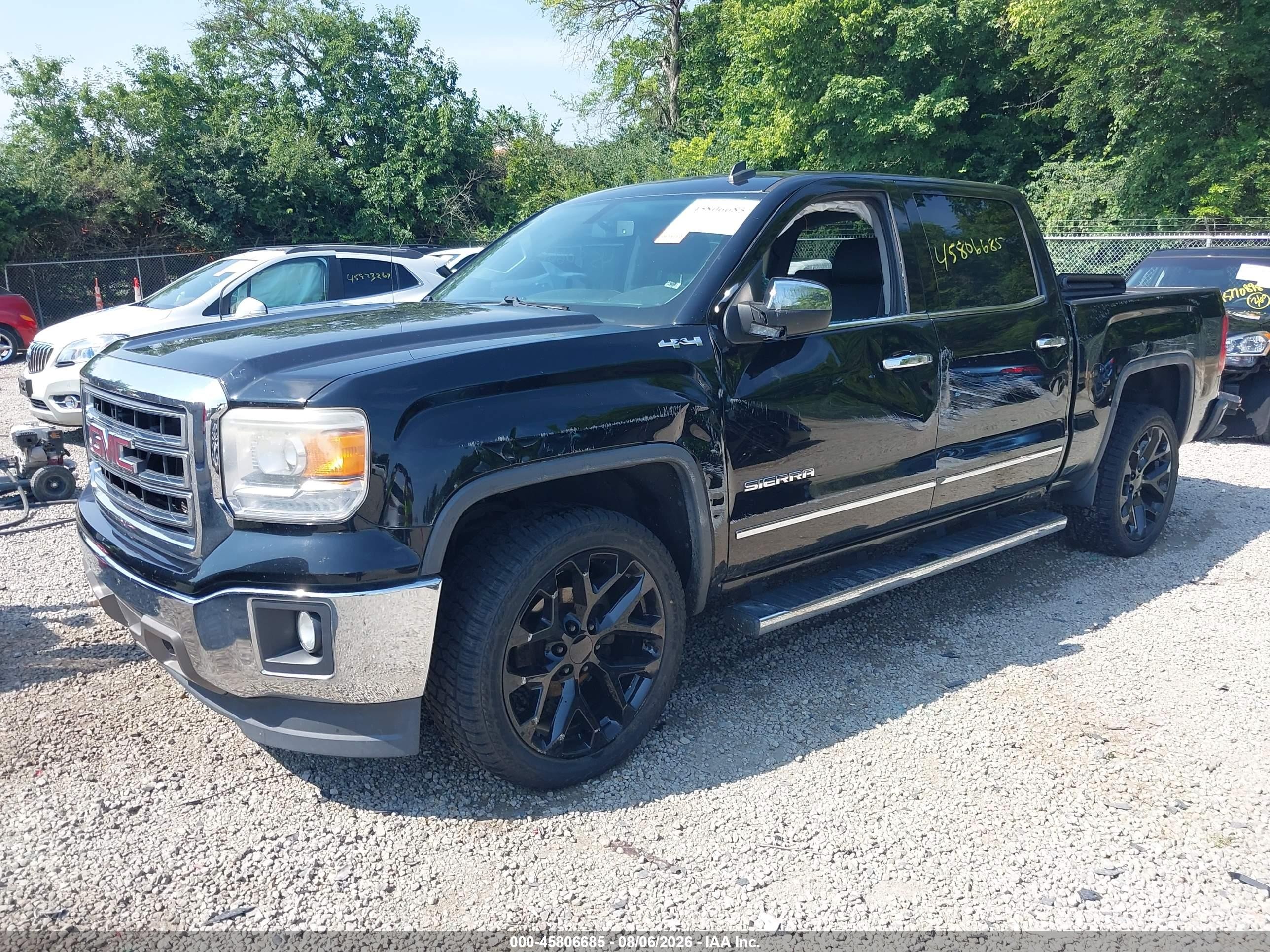 2014 Gmc Sierra 1500 Slt Black vin: 3GTU2VEC8EG529646