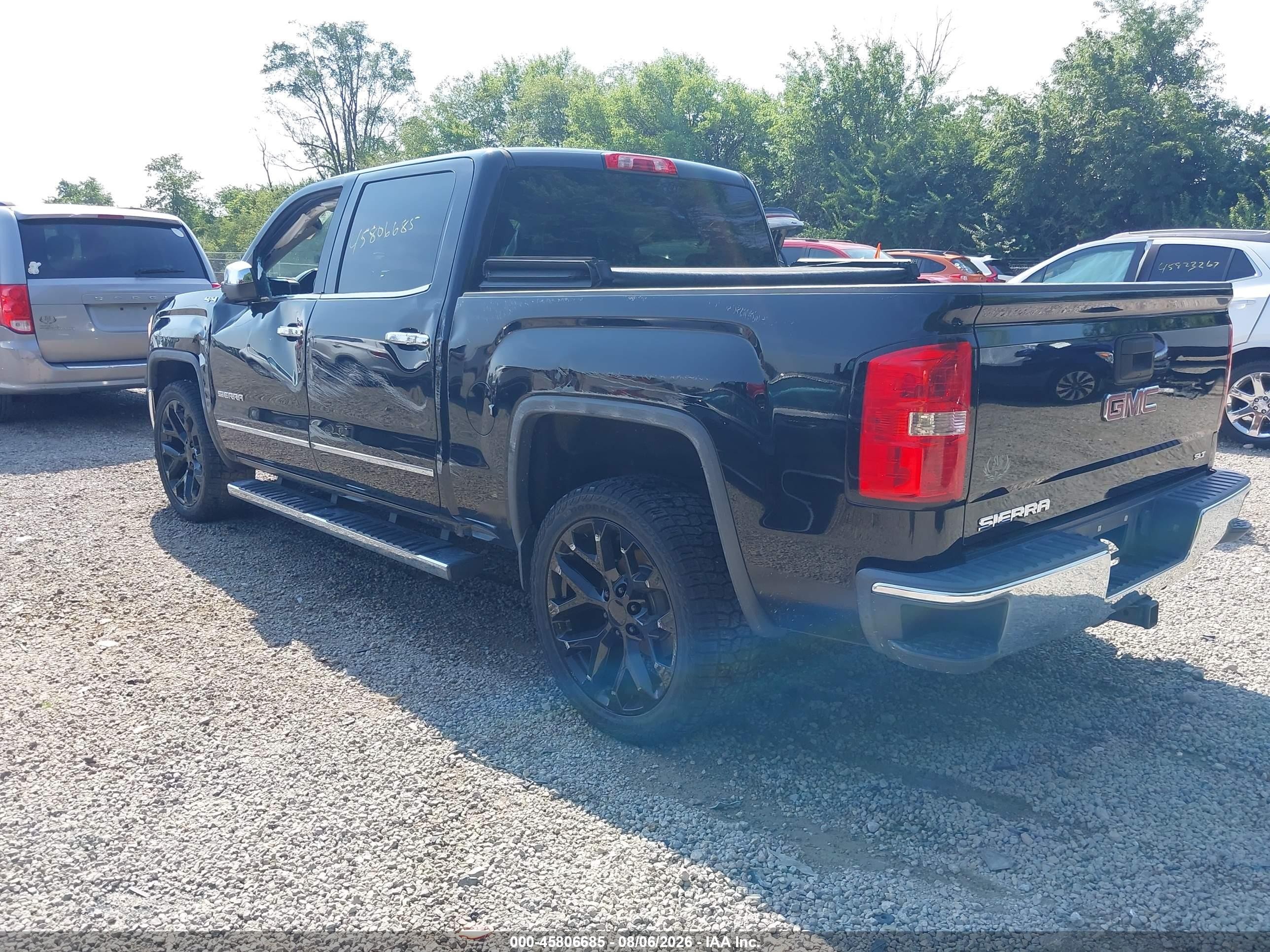 2014 Gmc Sierra 1500 Slt Black vin: 3GTU2VEC8EG529646