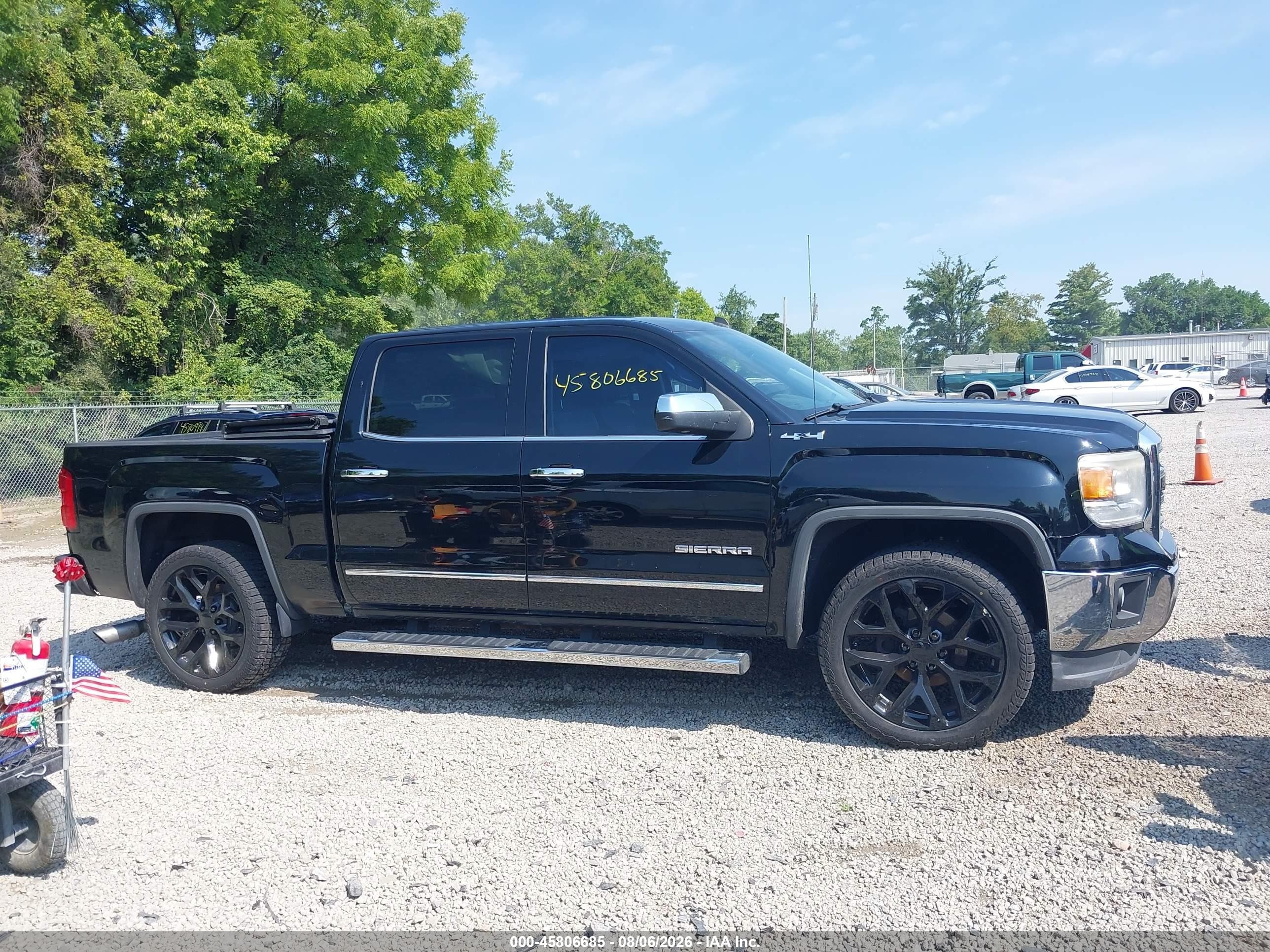 2014 Gmc Sierra 1500 Slt Black vin: 3GTU2VEC8EG529646