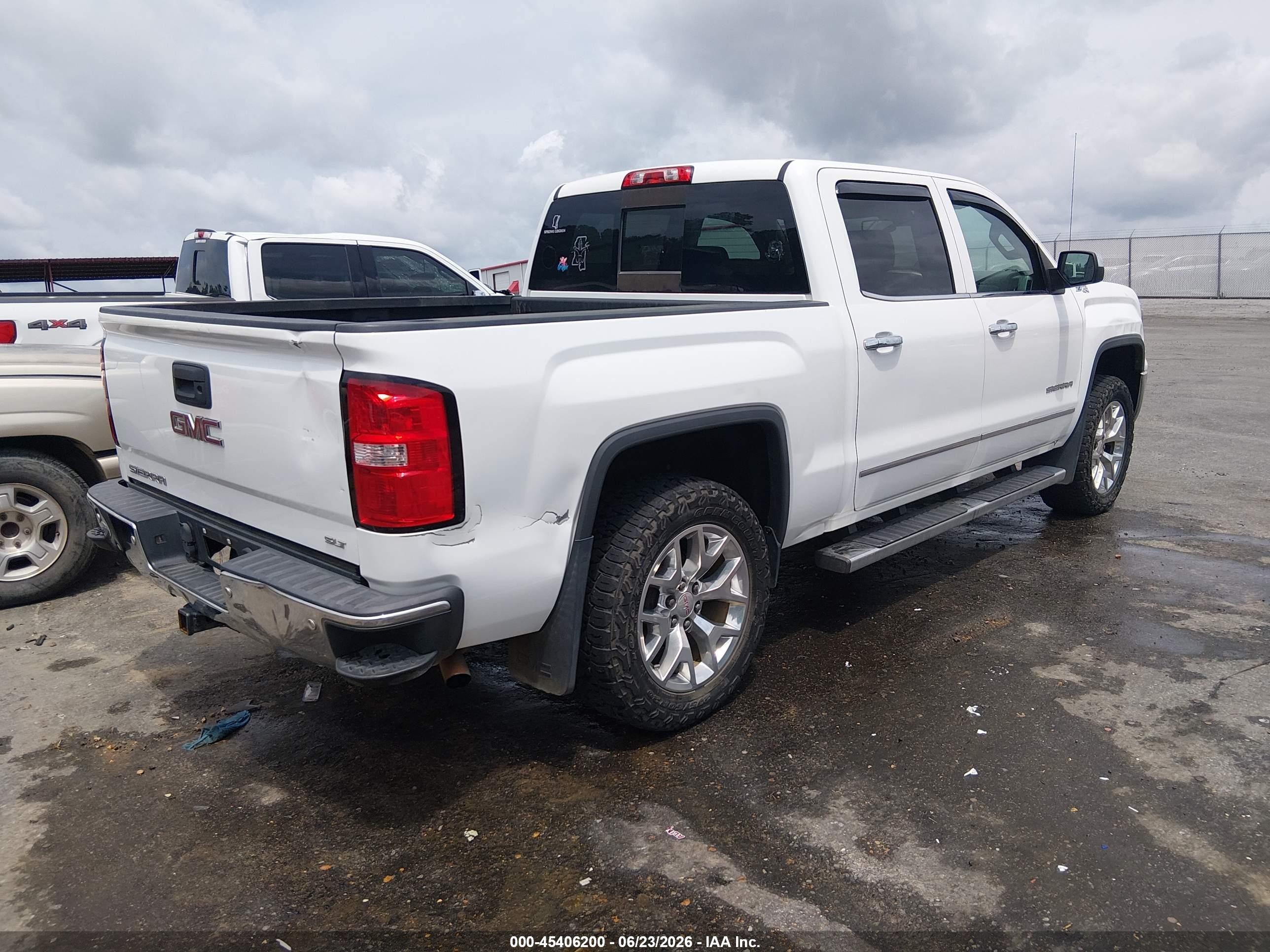 2015 Gmc Sierra 1500 Slt White vin: 3GTU2VEC8FG431265