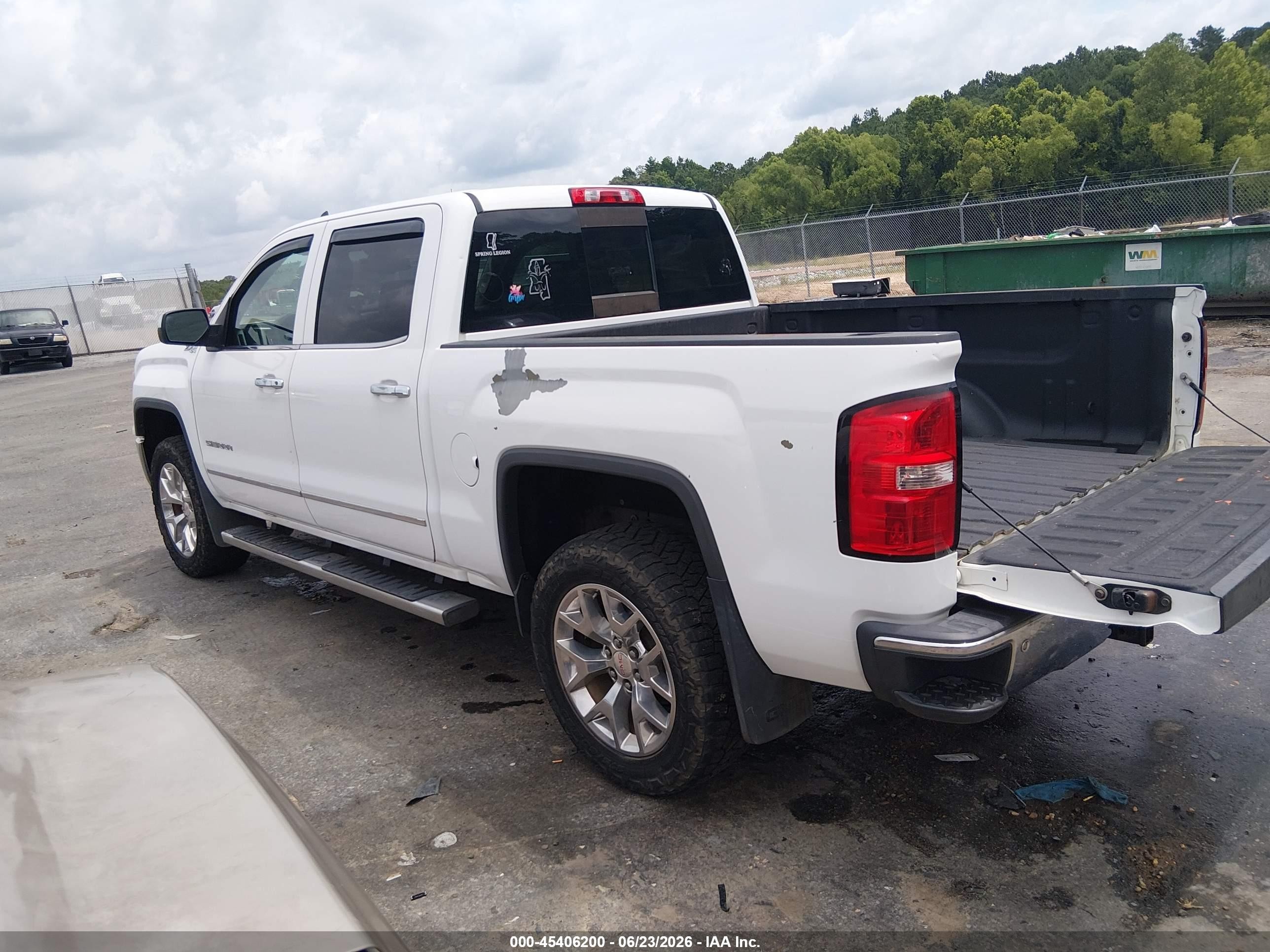 2015 Gmc Sierra 1500 Slt White vin: 3GTU2VEC8FG431265