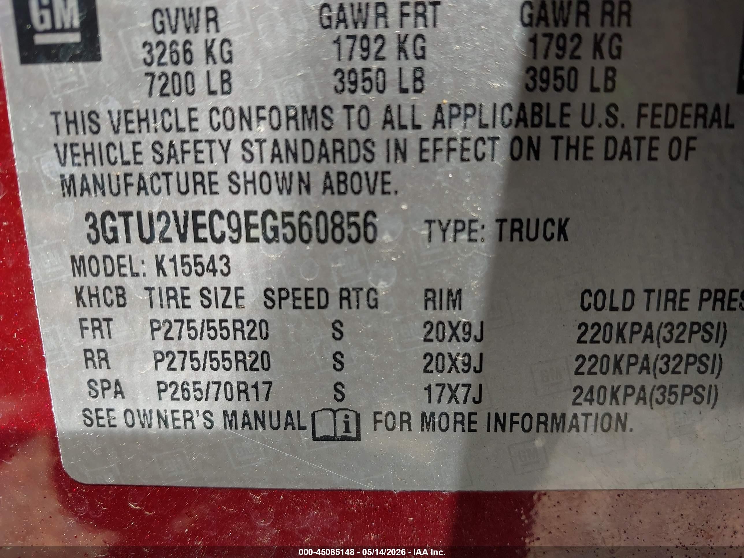 2014 Gmc Sierra 1500 Slt Burgundy vin: 3GTU2VEC9EG560856