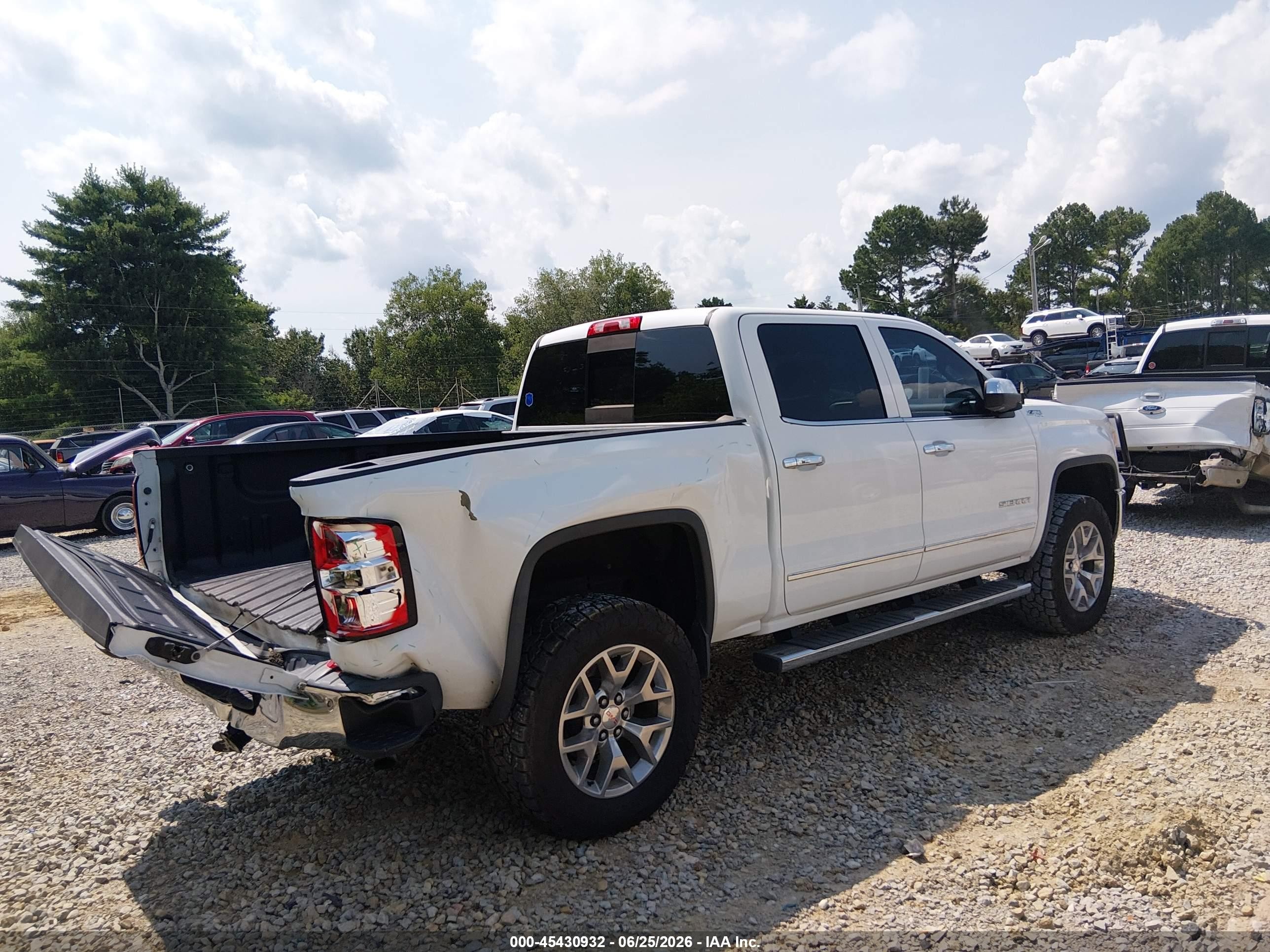 2015 Gmc Sierra 1500 Slt White vin: 3GTU2VEC9FG290867