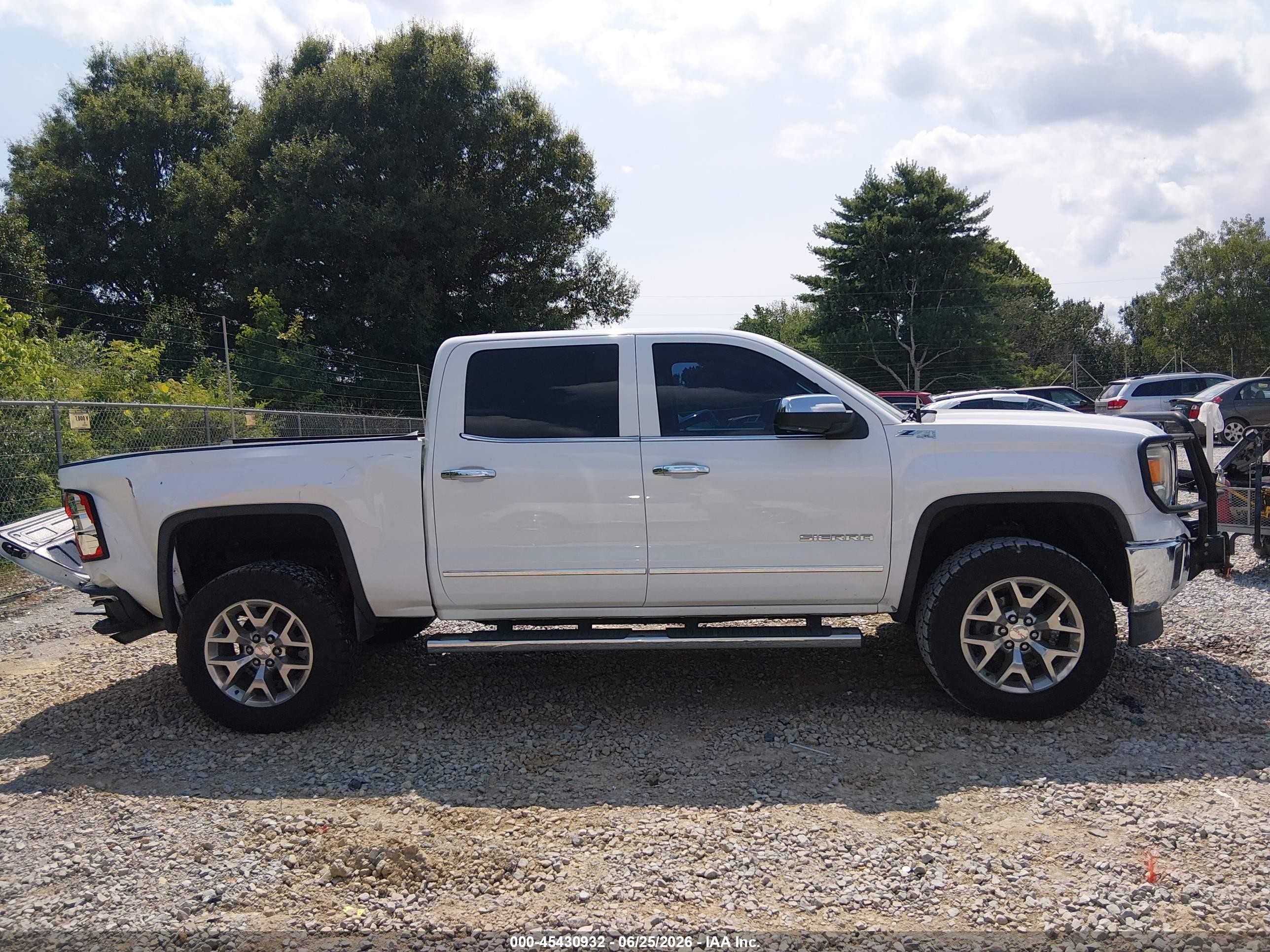 2015 Gmc Sierra 1500 Slt White vin: 3GTU2VEC9FG290867