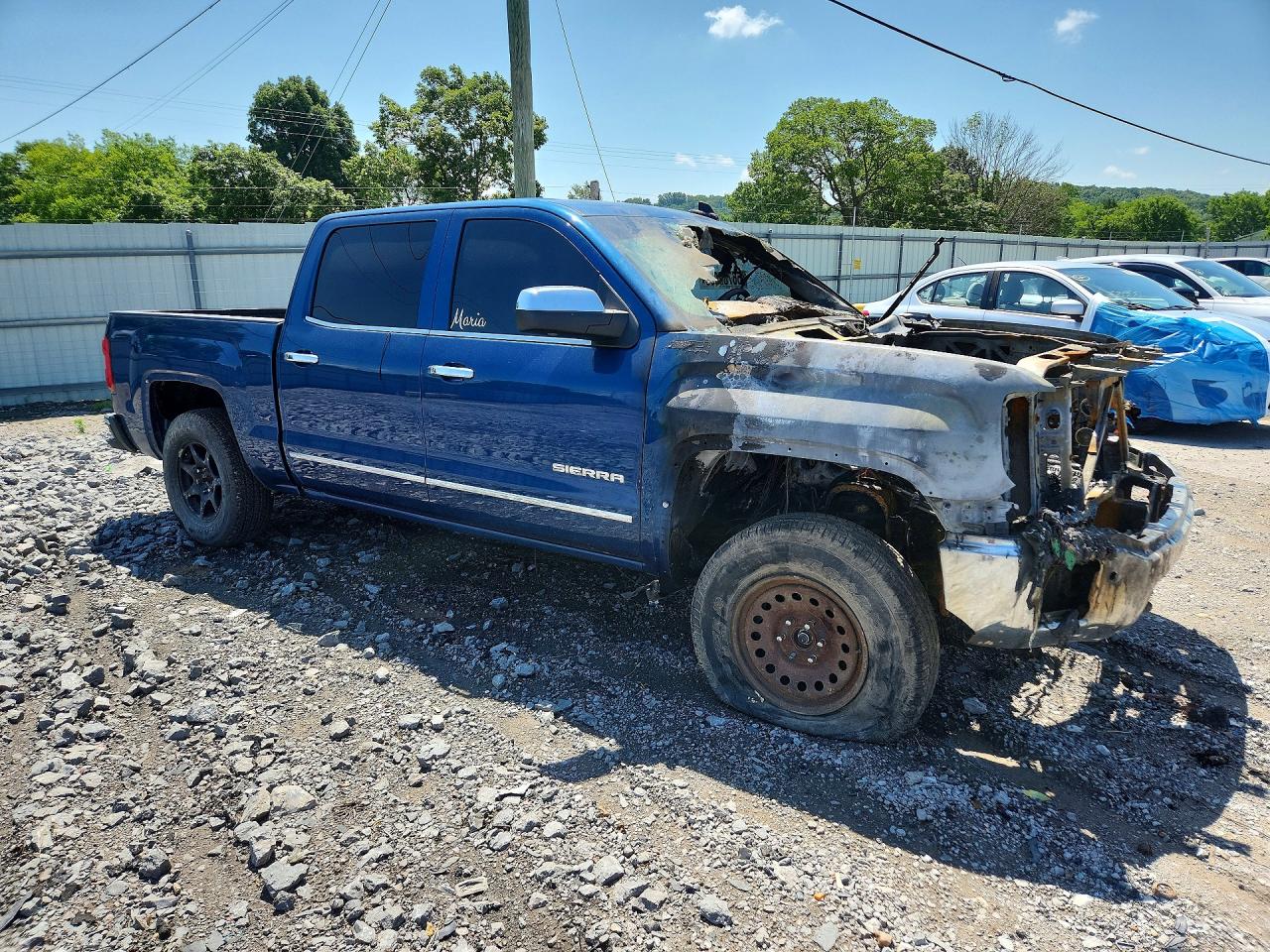 2015 Gmc Sierra K1500 Slt Blue vin: 3GTU2VEC9FG467367
