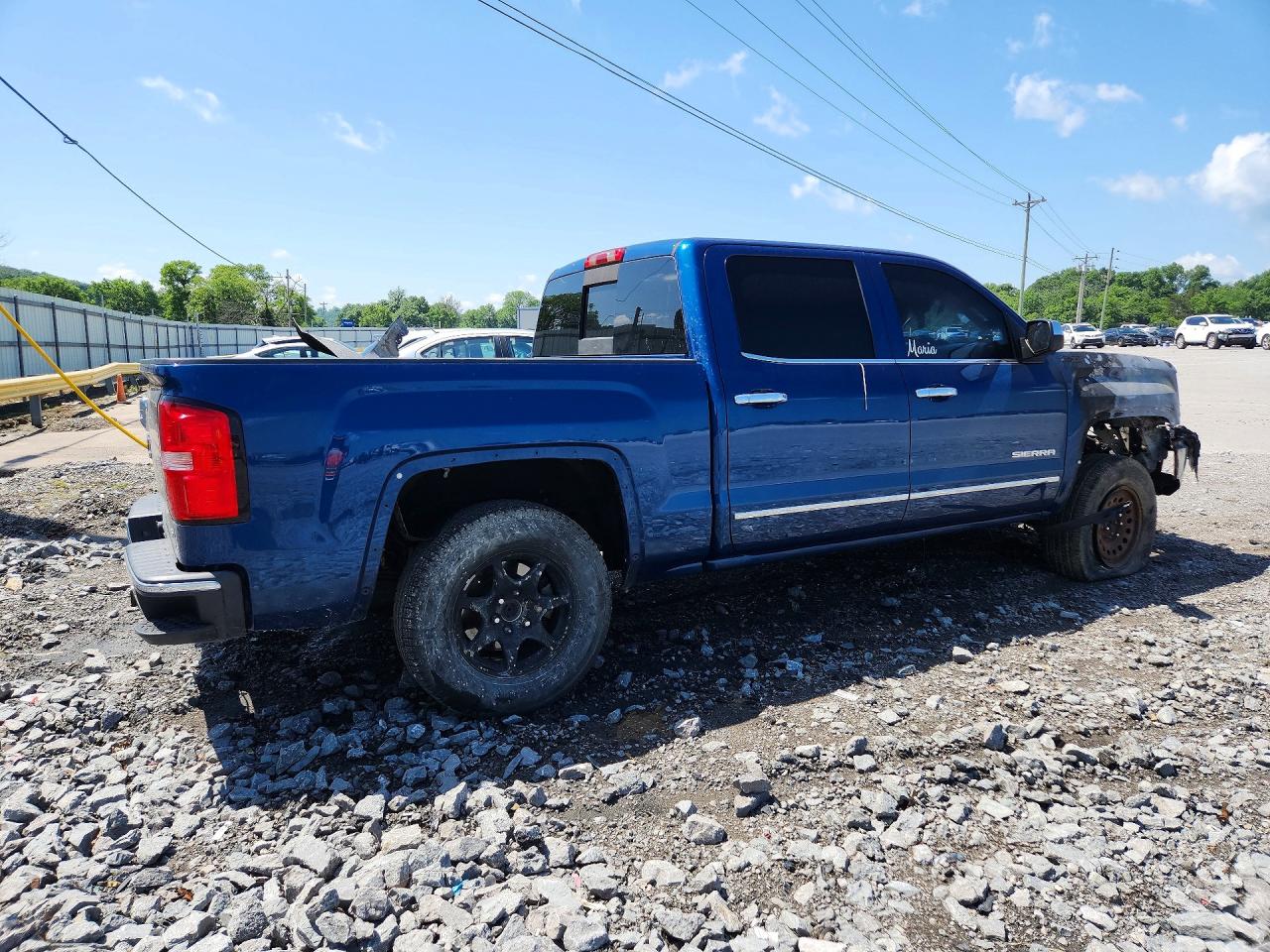 2015 Gmc Sierra K1500 Slt Blue vin: 3GTU2VEC9FG467367