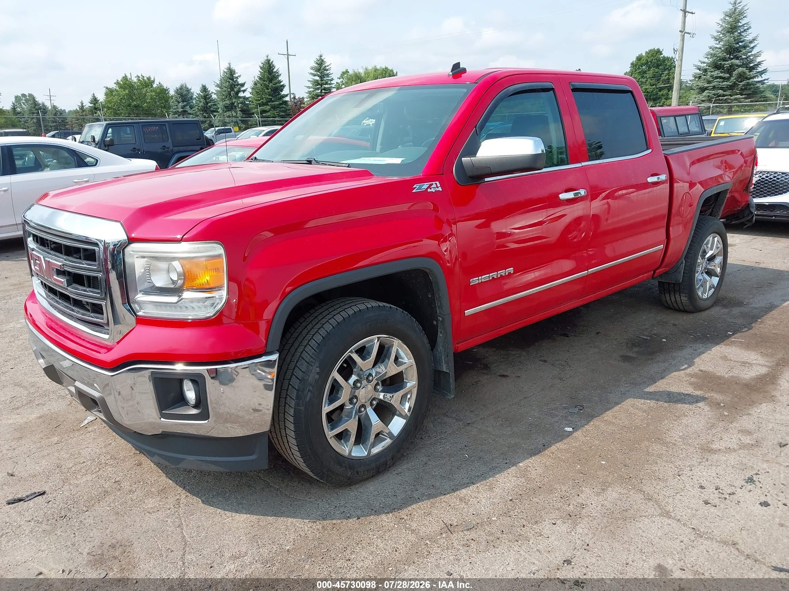 2014 Gmc Sierra 1500 Slt Red vin: 3GTU2VECXEG263644